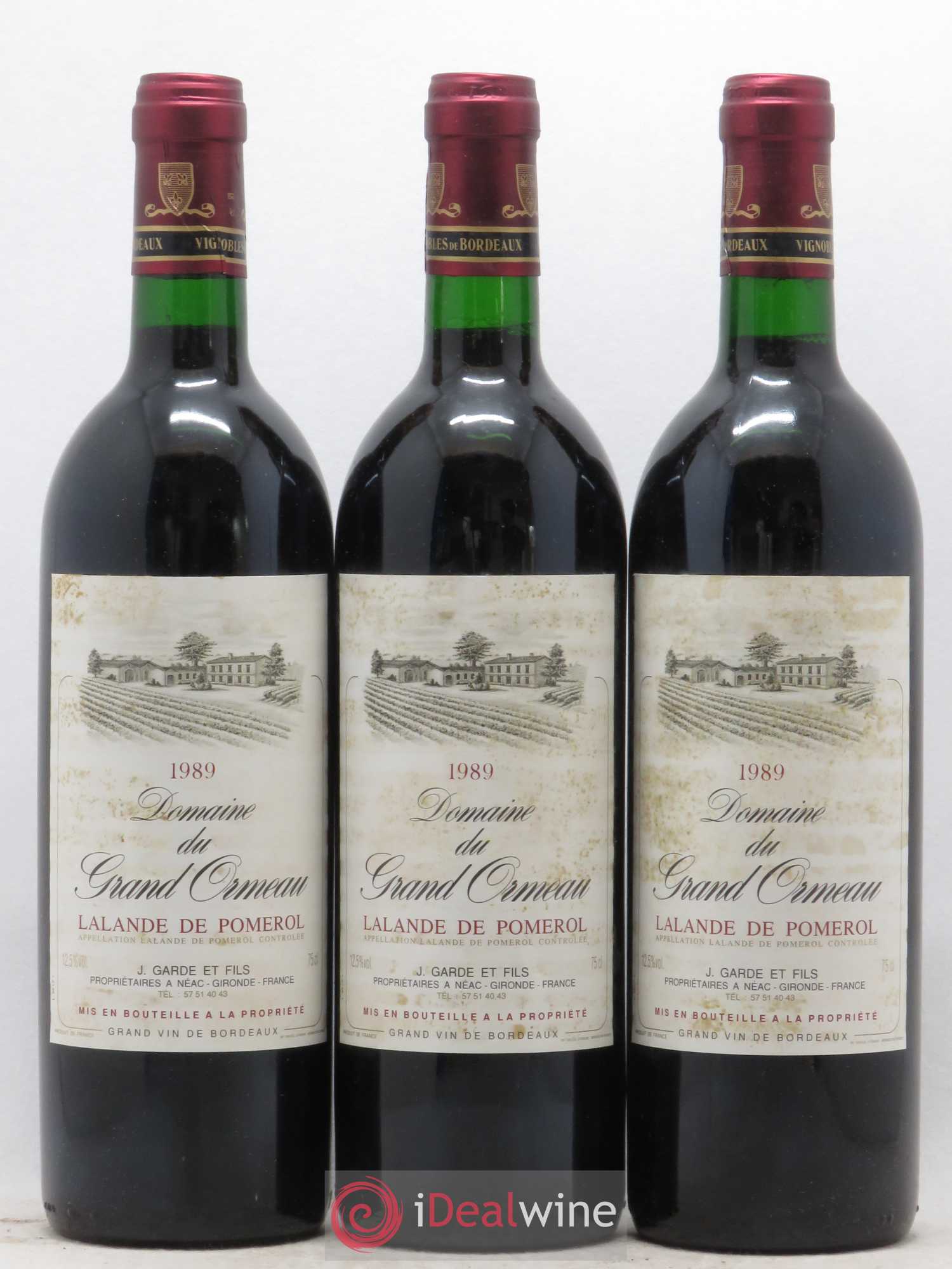Lalande-de-Pomerol Domaine du Grand Ormeau 1989 - Posten von 3 Flaschen - 0