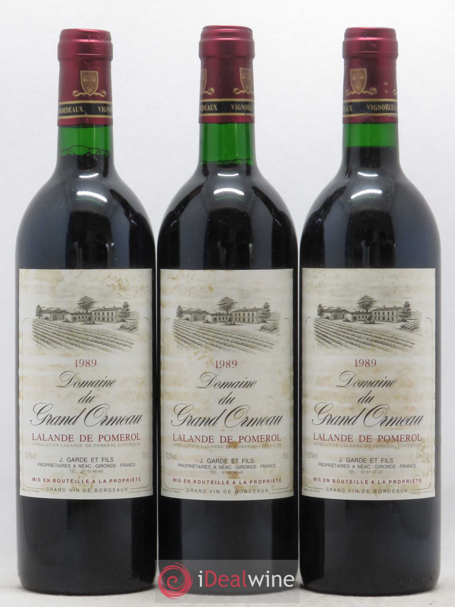 Lalande-de-Pomerol Domaine du Grand Ormeau 1989 - Posten von 3 Flaschen - 0