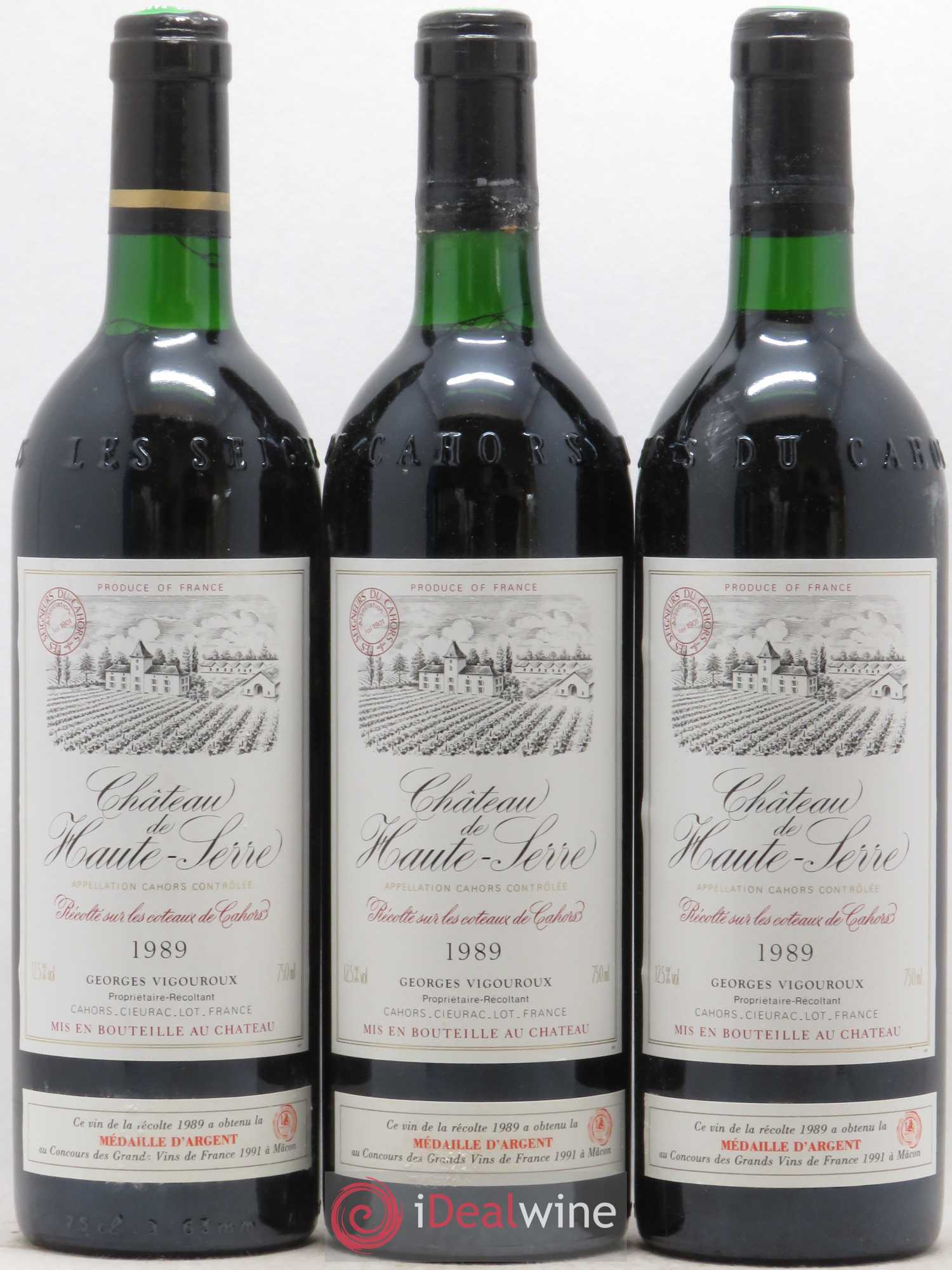 Cahors Château Haute-Serre 1989 - Posten von 6 Flaschen - 1