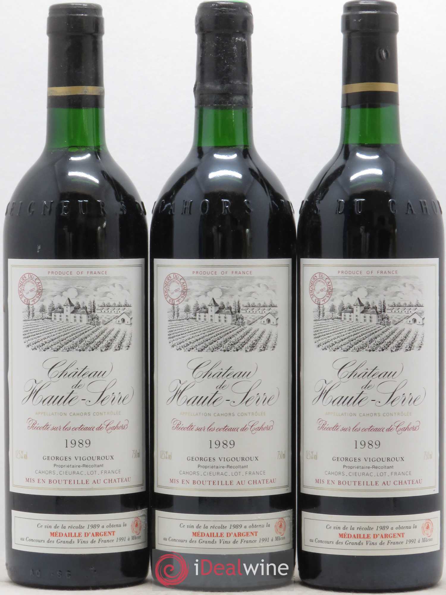 Cahors Château Haute-Serre 1989 - Posten von 6 Flaschen - 2