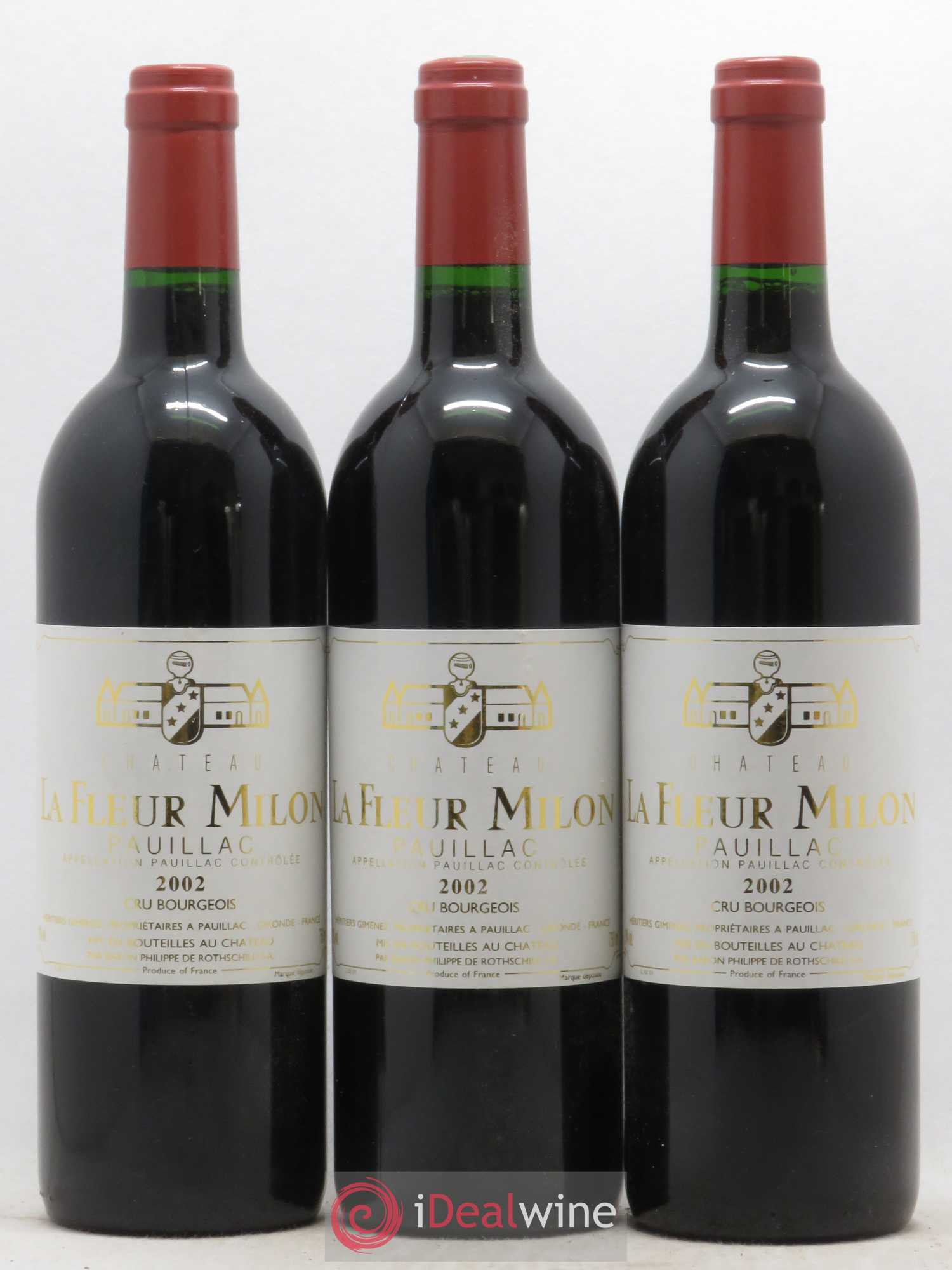 Château la Fleur Milon Cru Bourgeois 2002 - Lot de 3 bouteilles - 0