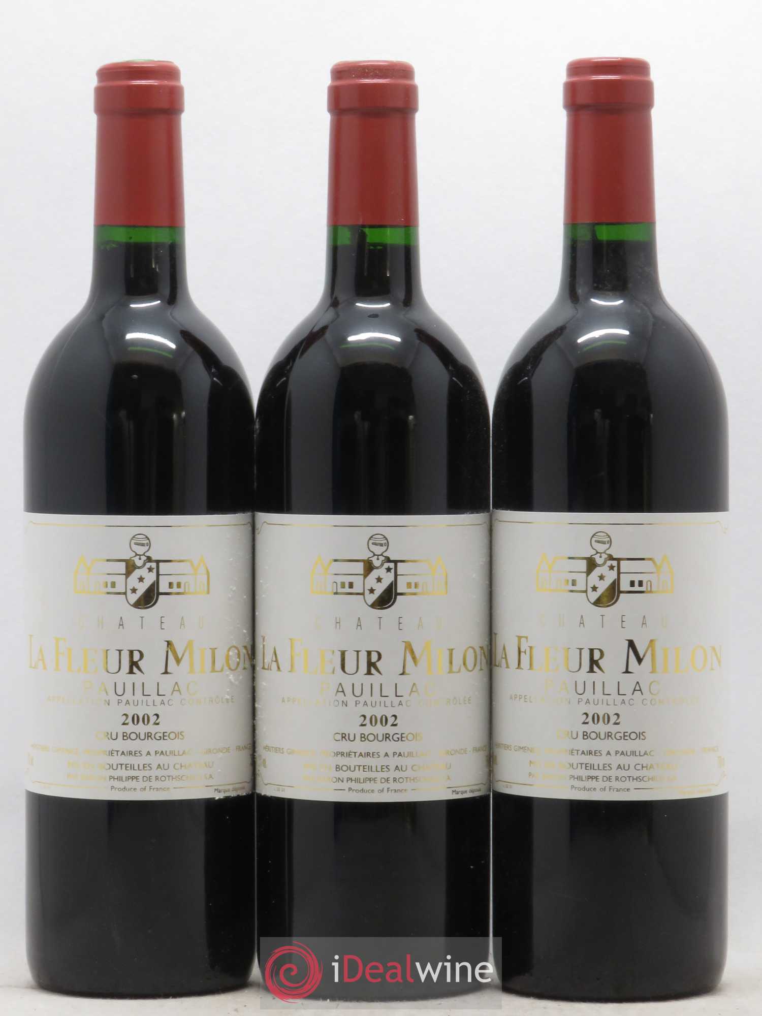 Château la Fleur Milon Cru Bourgeois 2002 - Lot de 3 bouteilles - 0