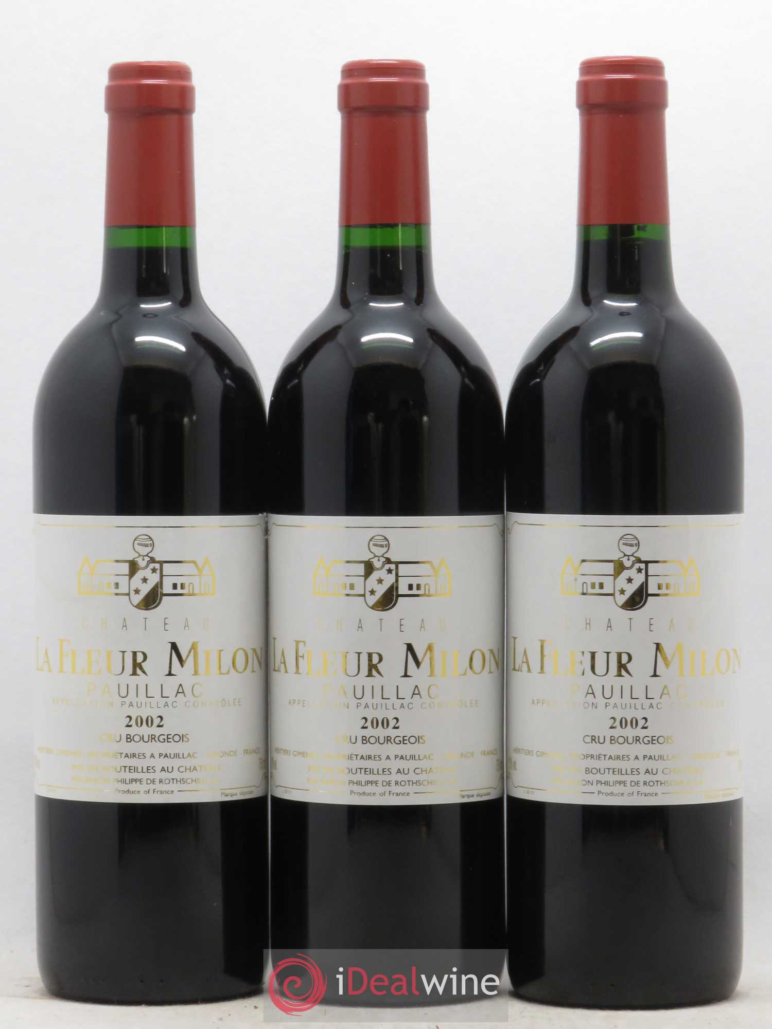 Château la Fleur Milon Cru Bourgeois 2002 - Lot de 3 bouteilles - 0