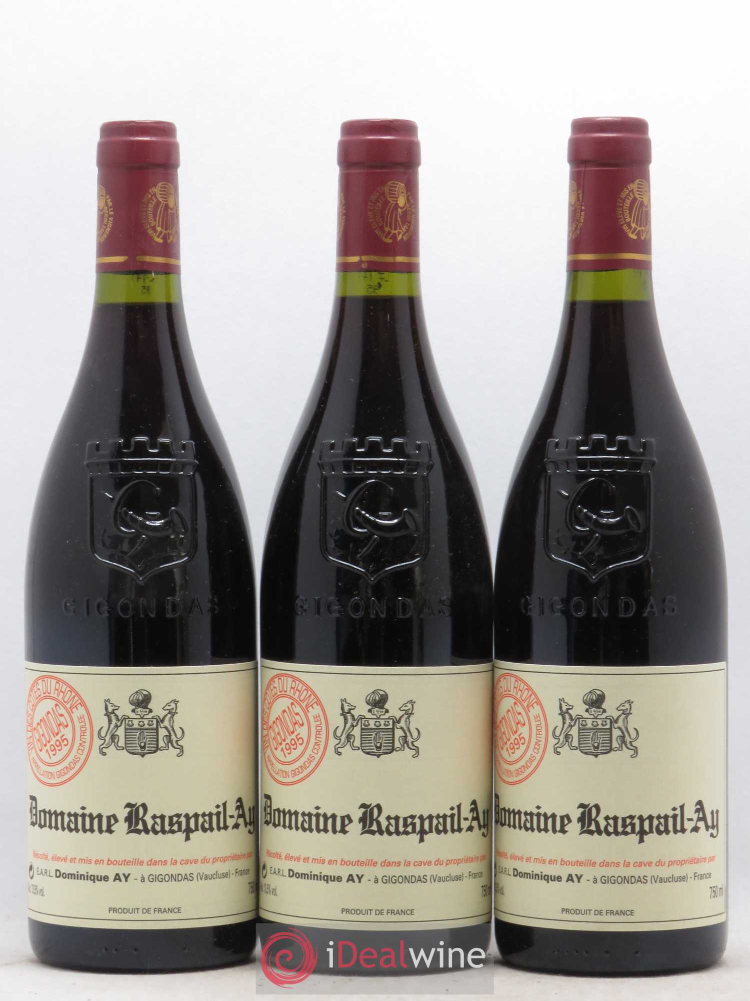 Gigondas Raspail-Ay 1995 - Posten von 3 Flaschen - 0