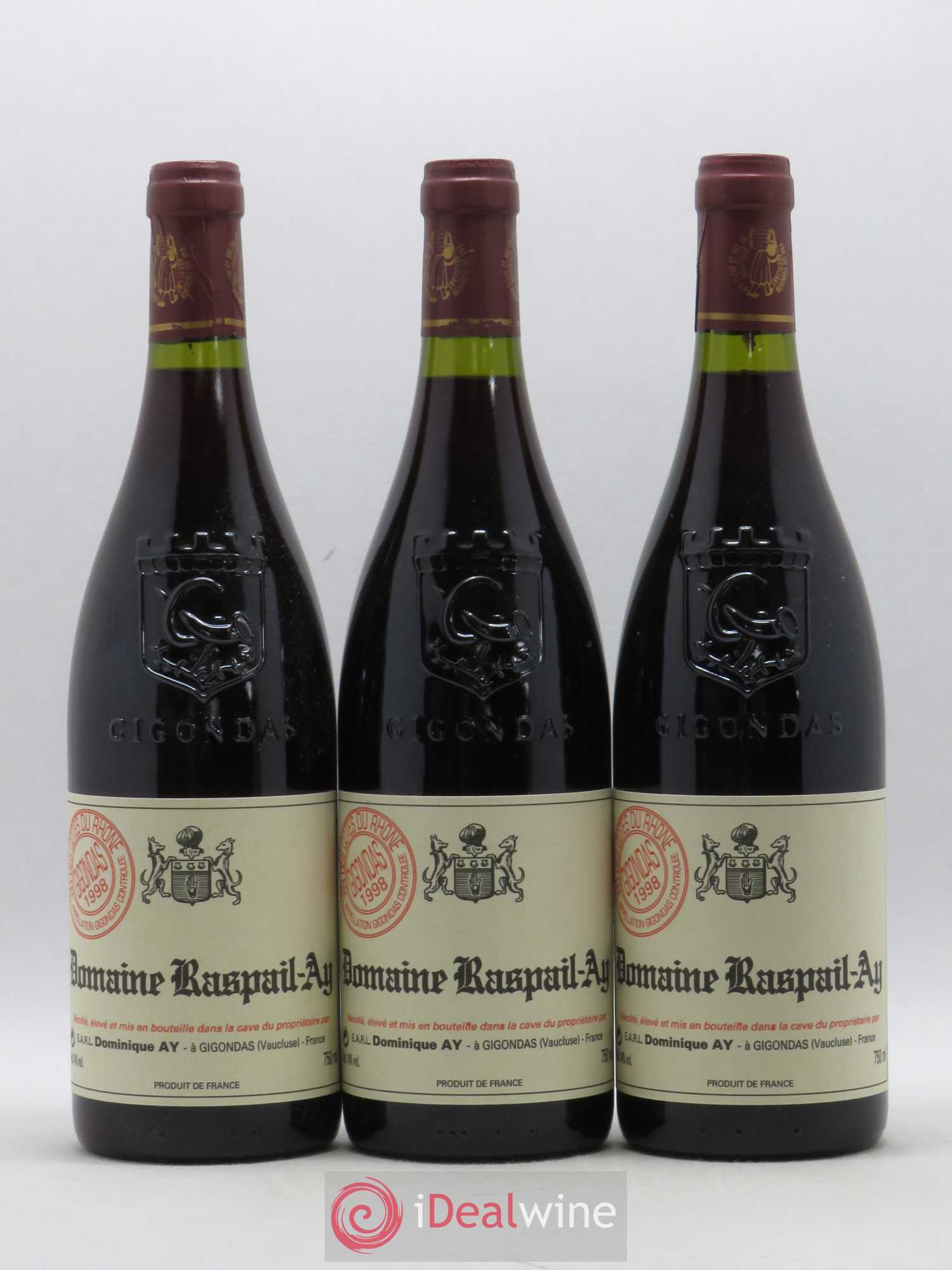 Gigondas Raspail-Ay 1998 - Posten von 3 Flaschen - 0