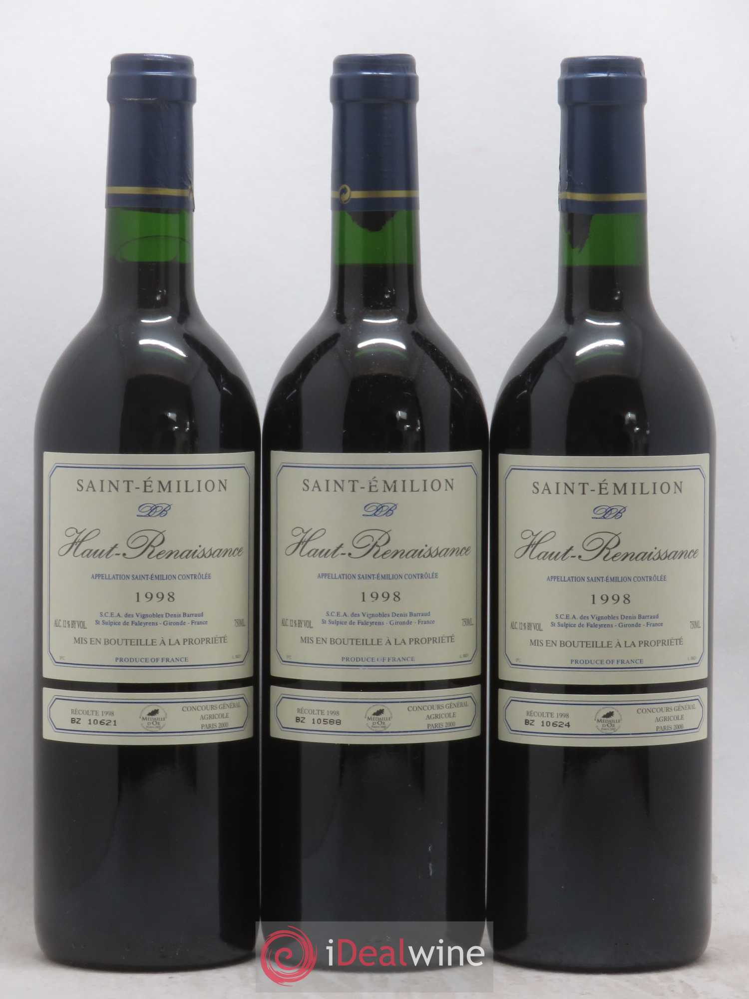 Saint-Émilion Château Haut-Renaissance 1998 - Lot de 6 bouteilles - 2