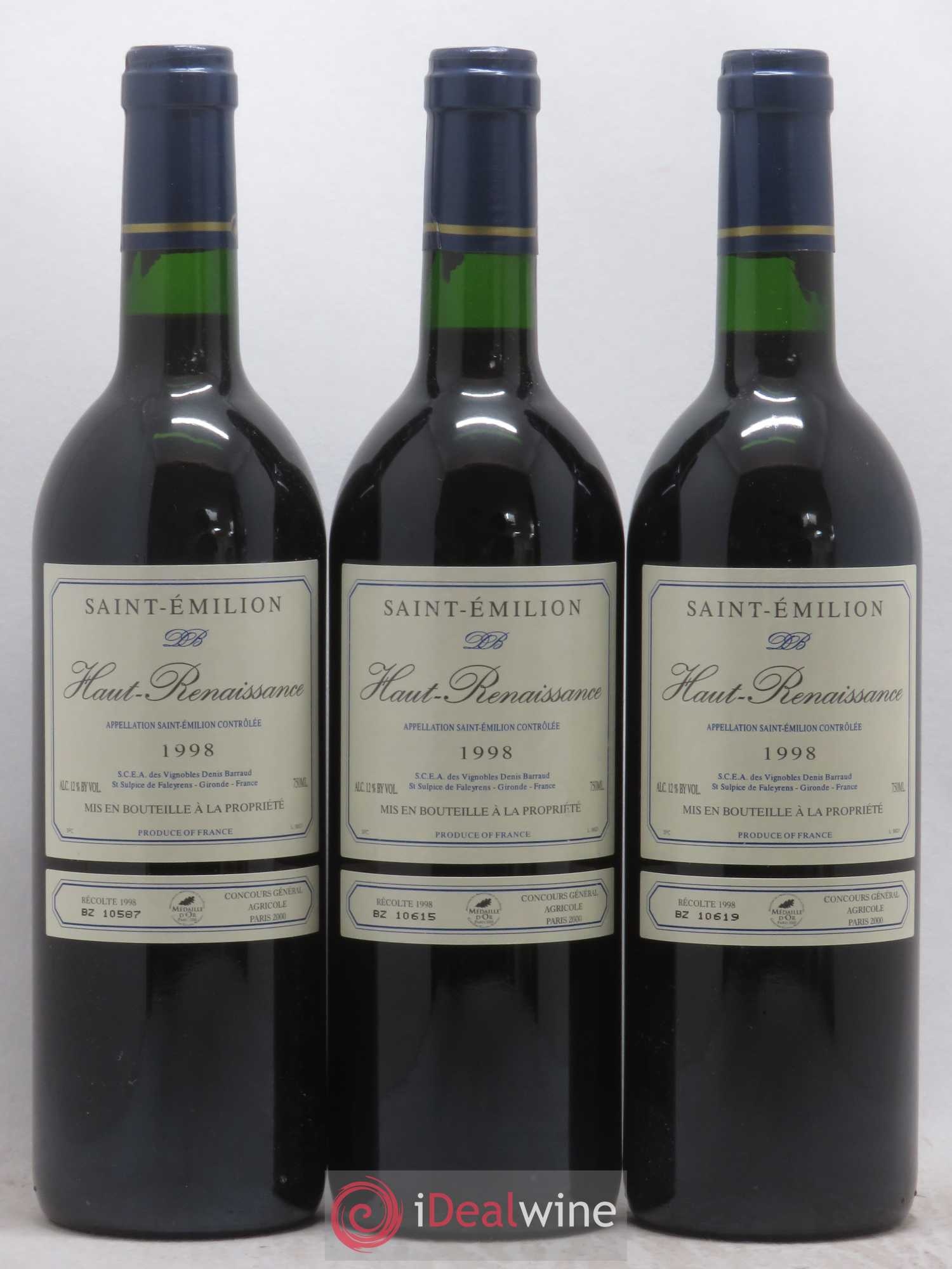 Saint-Émilion Château Haut-Renaissance 1998 - Lot de 6 bouteilles - 2