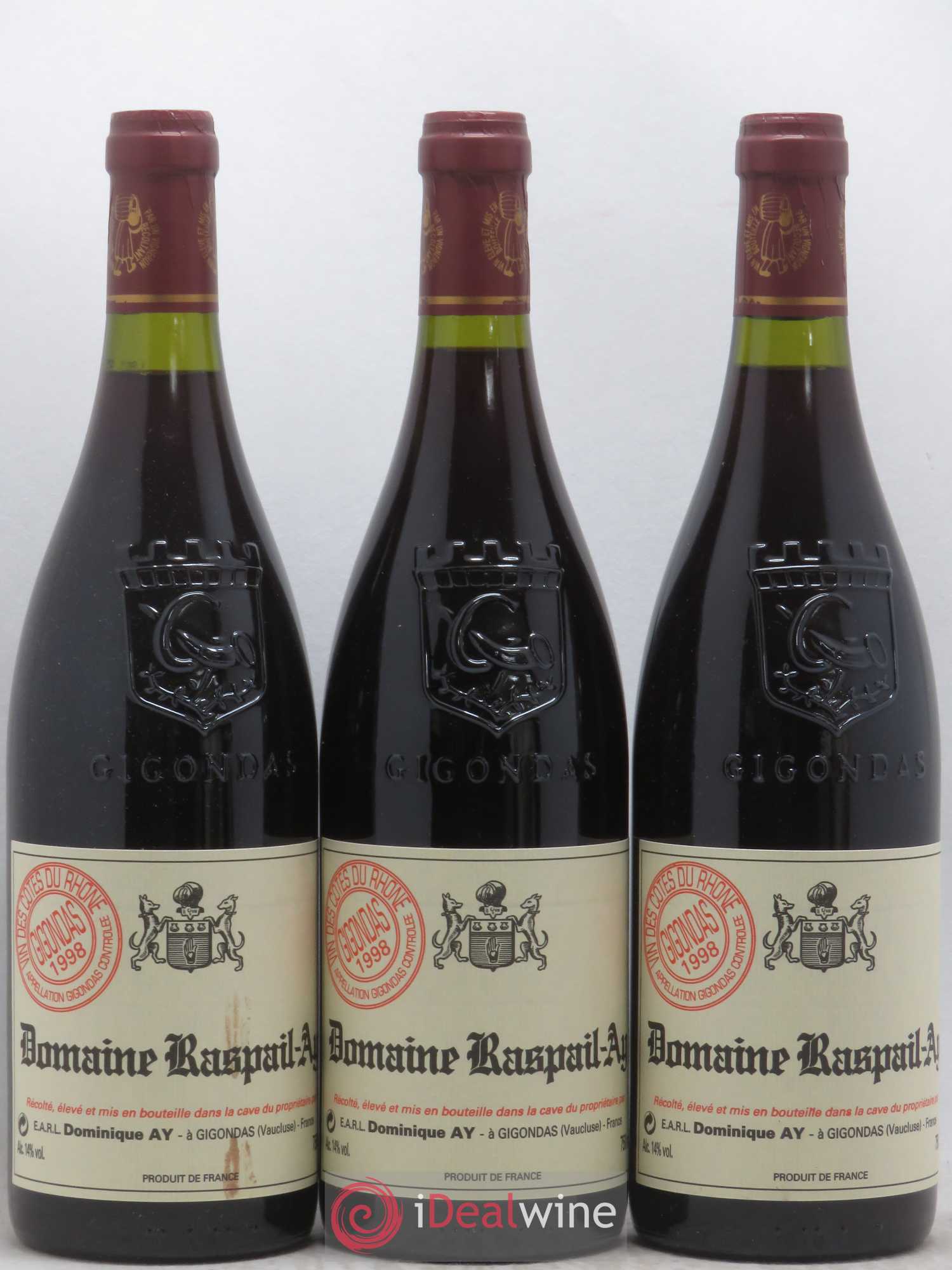 Gigondas Raspail-Ay 1998 - Lot de 6 bouteilles - 1