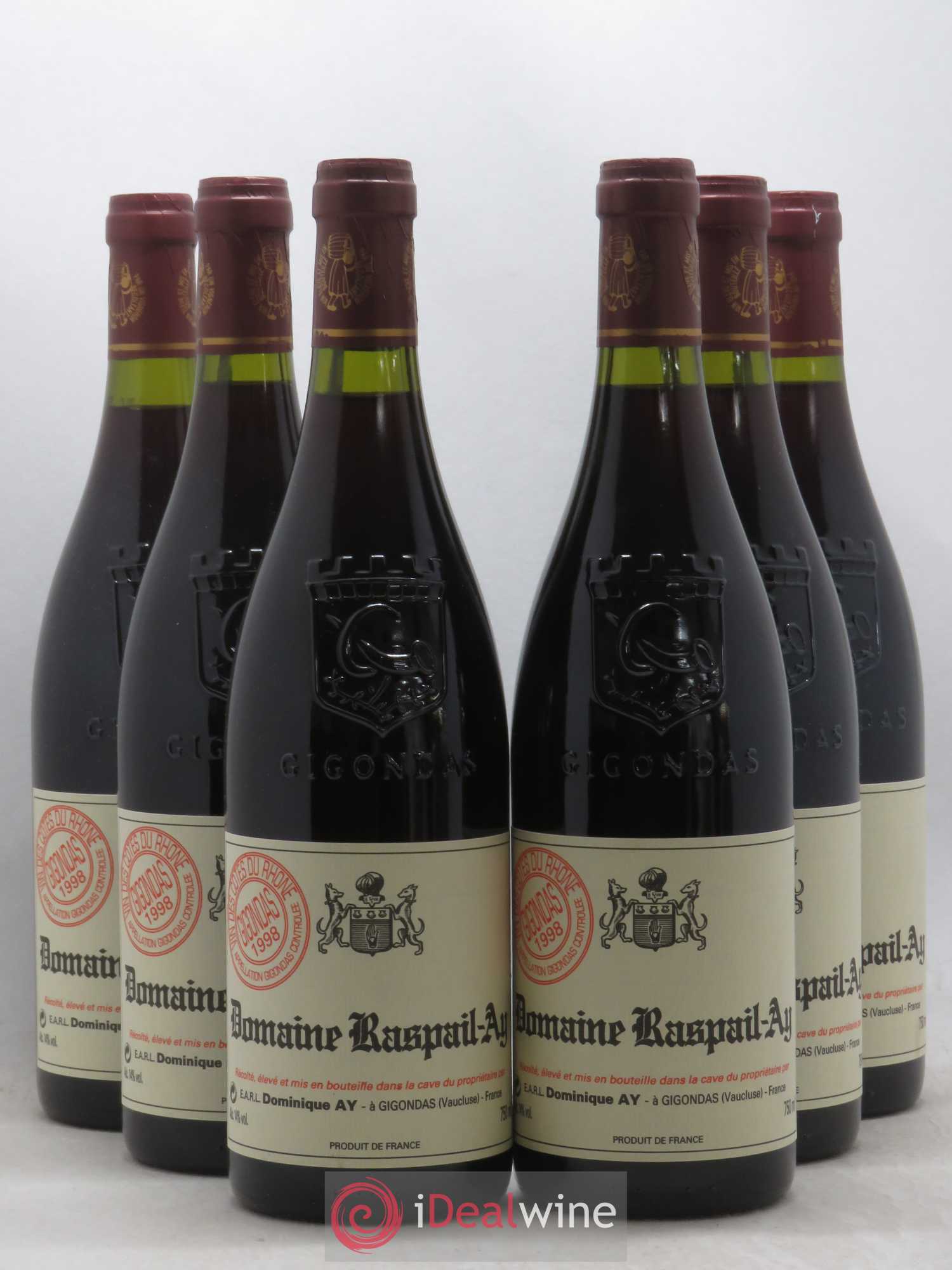 Gigondas Raspail-Ay 1998 - Lot de 6 bouteilles - 0