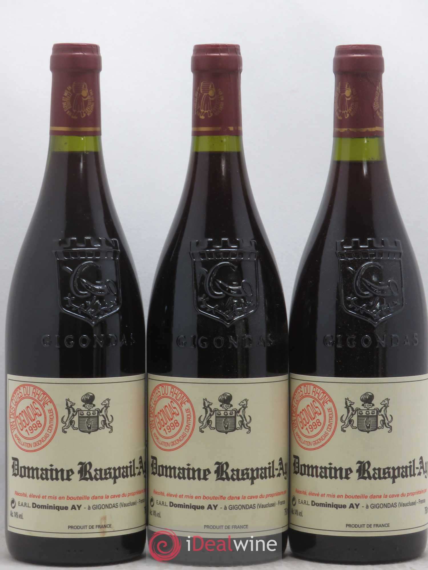 Gigondas Raspail-Ay 1998 - Posten von 3 Flaschen - 0