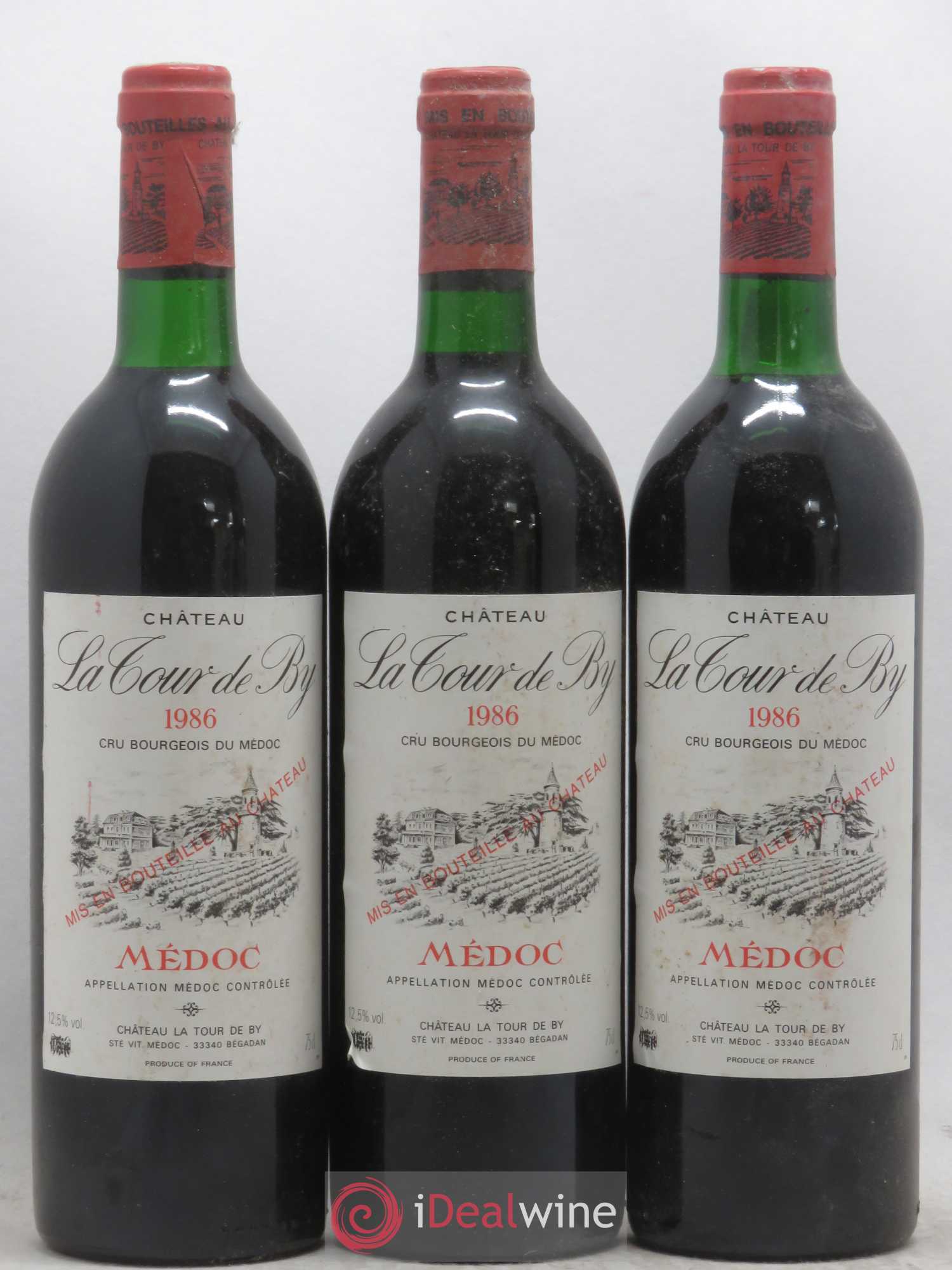 Château La Tour de By Cru Bourgeois 1986 - Lot de 3 bouteilles - 0