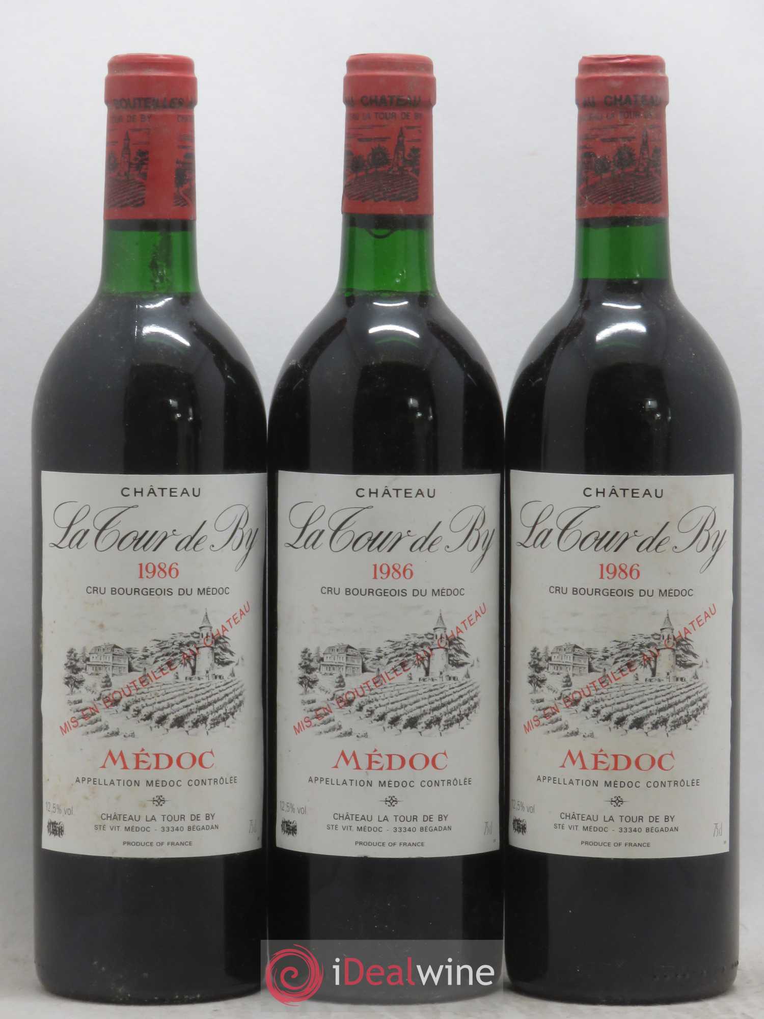 Château La Tour de By Cru Bourgeois 1986 - Lot de 3 bouteilles - 0