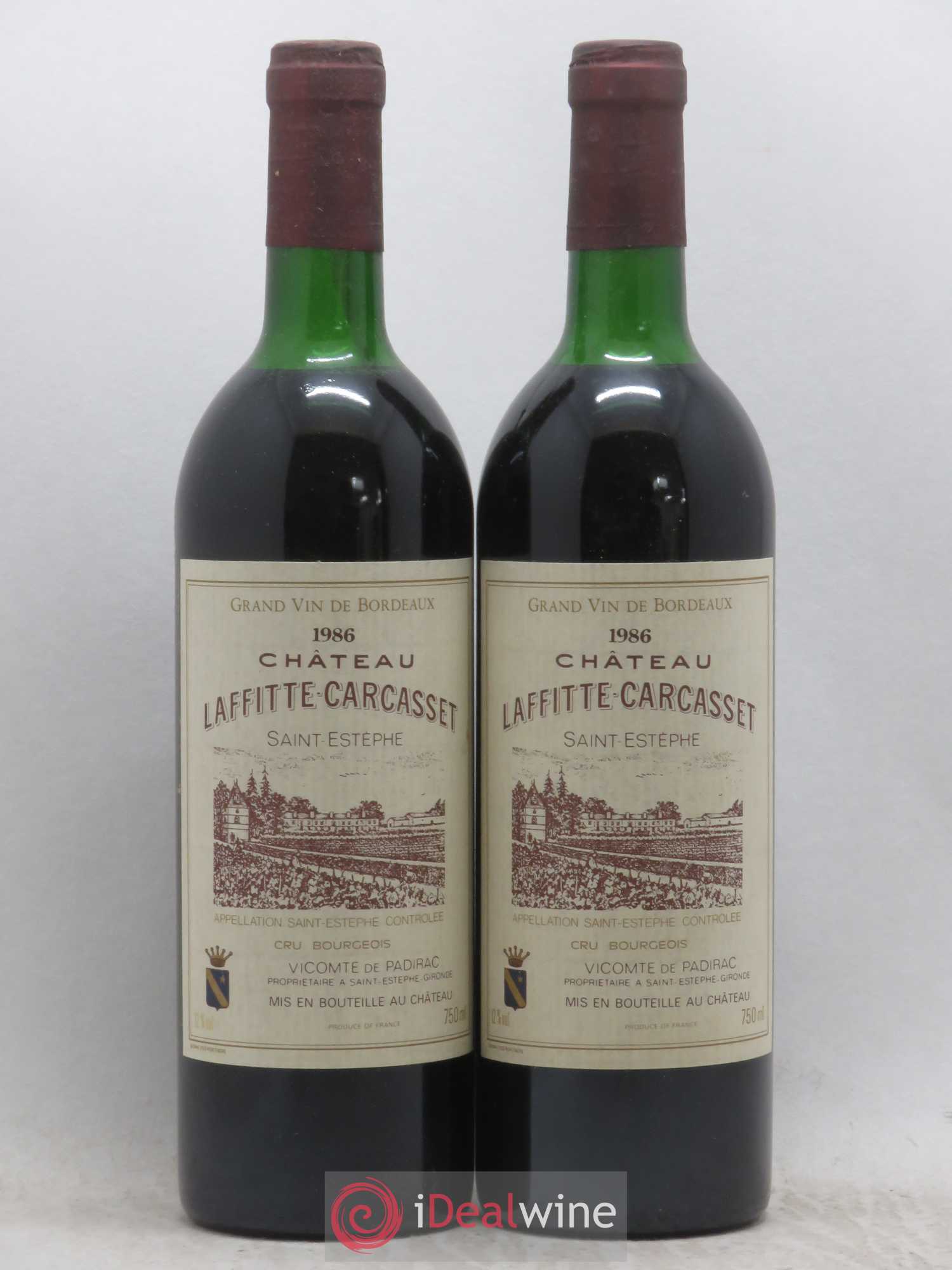 Château Laffitte Carcasset Cru Bourgeois 1986 - Lot de 2 bouteilles - 0