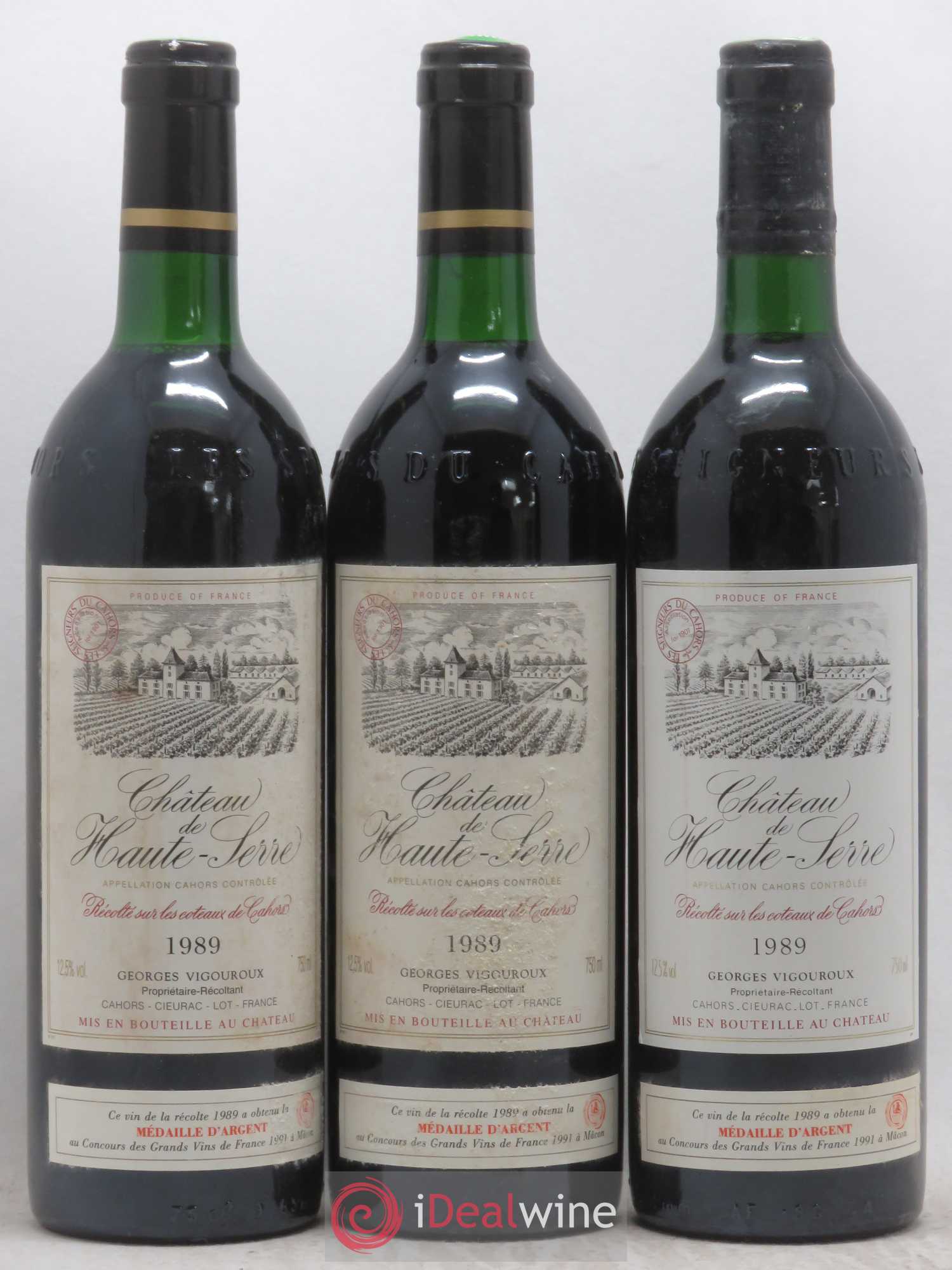 Cahors Château Haute-Serre 1989 - Posten von 6 Flaschen - 1