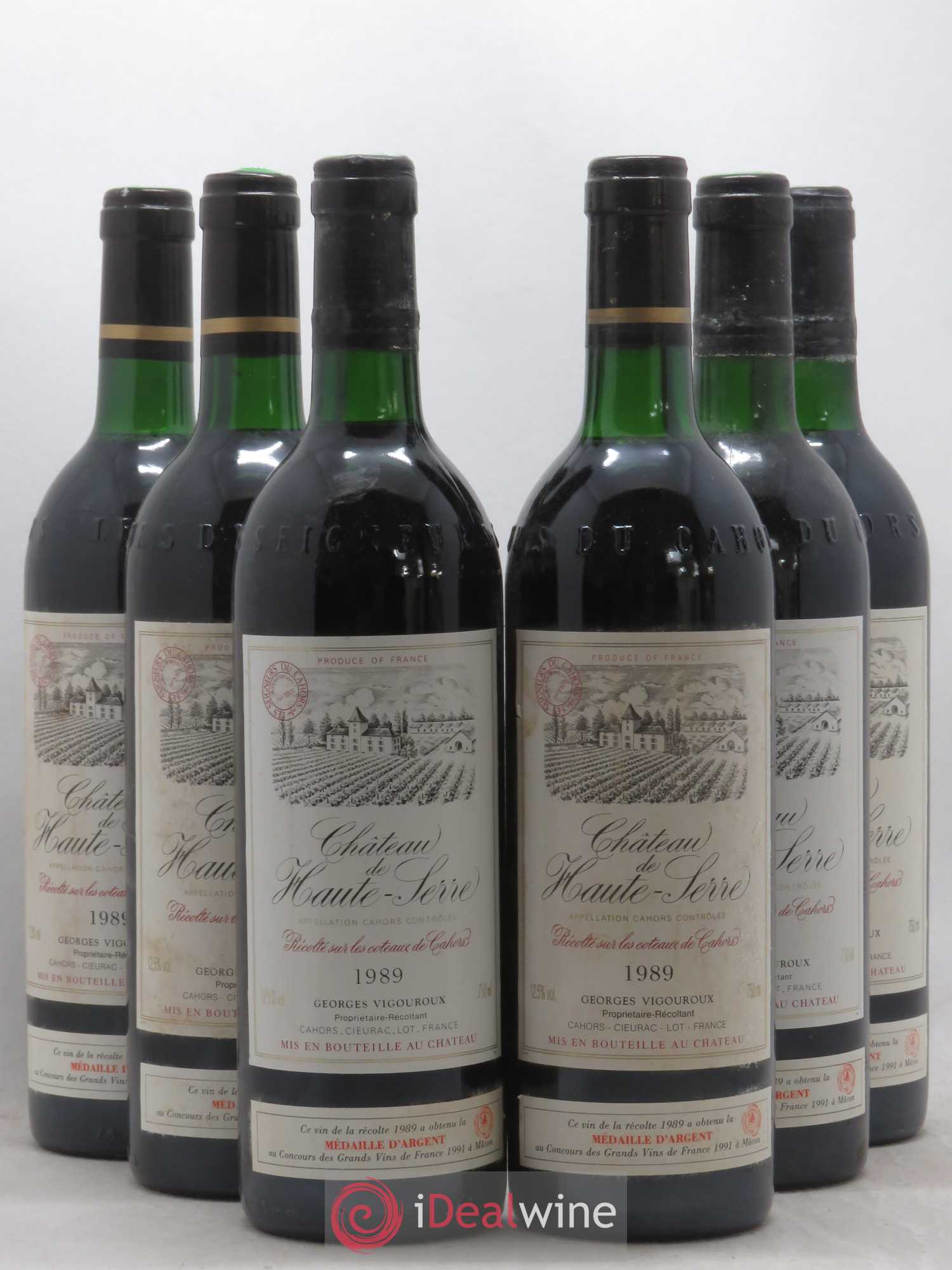 Cahors Château Haute-Serre 1989 - Posten von 6 Flaschen - 0