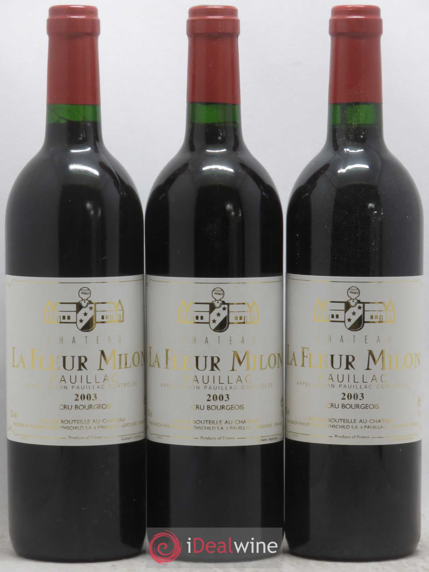 Château la Fleur Milon Cru Bourgeois 2003 - Lot de 3 bouteilles - 0