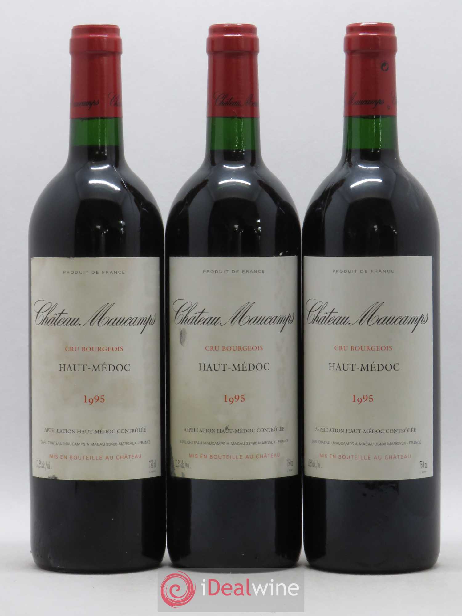 Château Maucamps Cru Bourgeois 1995 - Lot de 3 bouteilles - 0