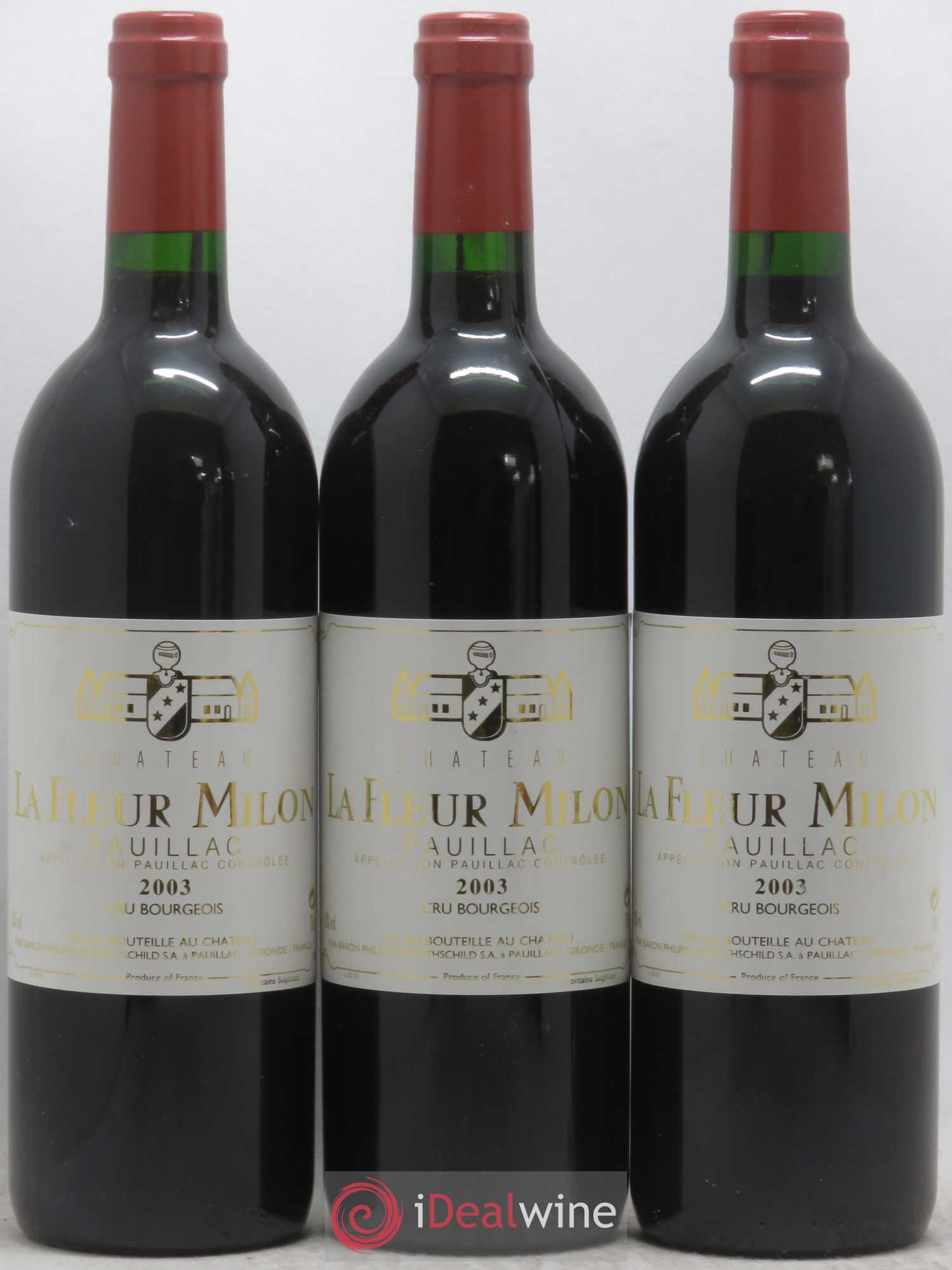Château la Fleur Milon Cru Bourgeois 2003 - Lot de 3 bouteilles - 0