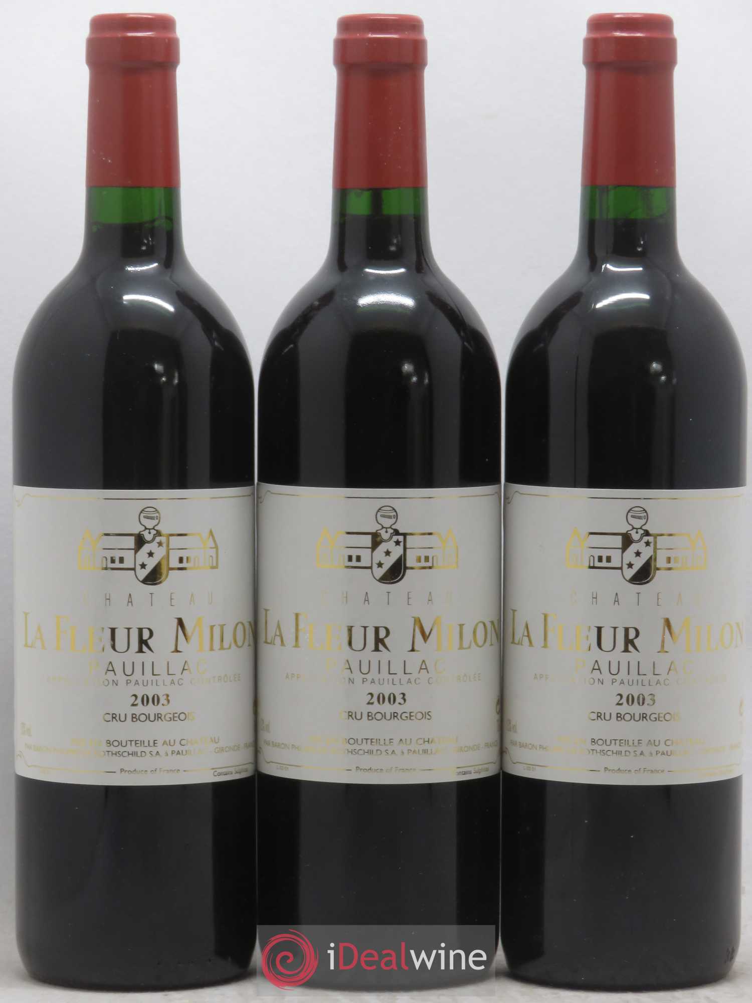 Château la Fleur Milon Cru Bourgeois 2003 - Lot de 3 bouteilles - 0