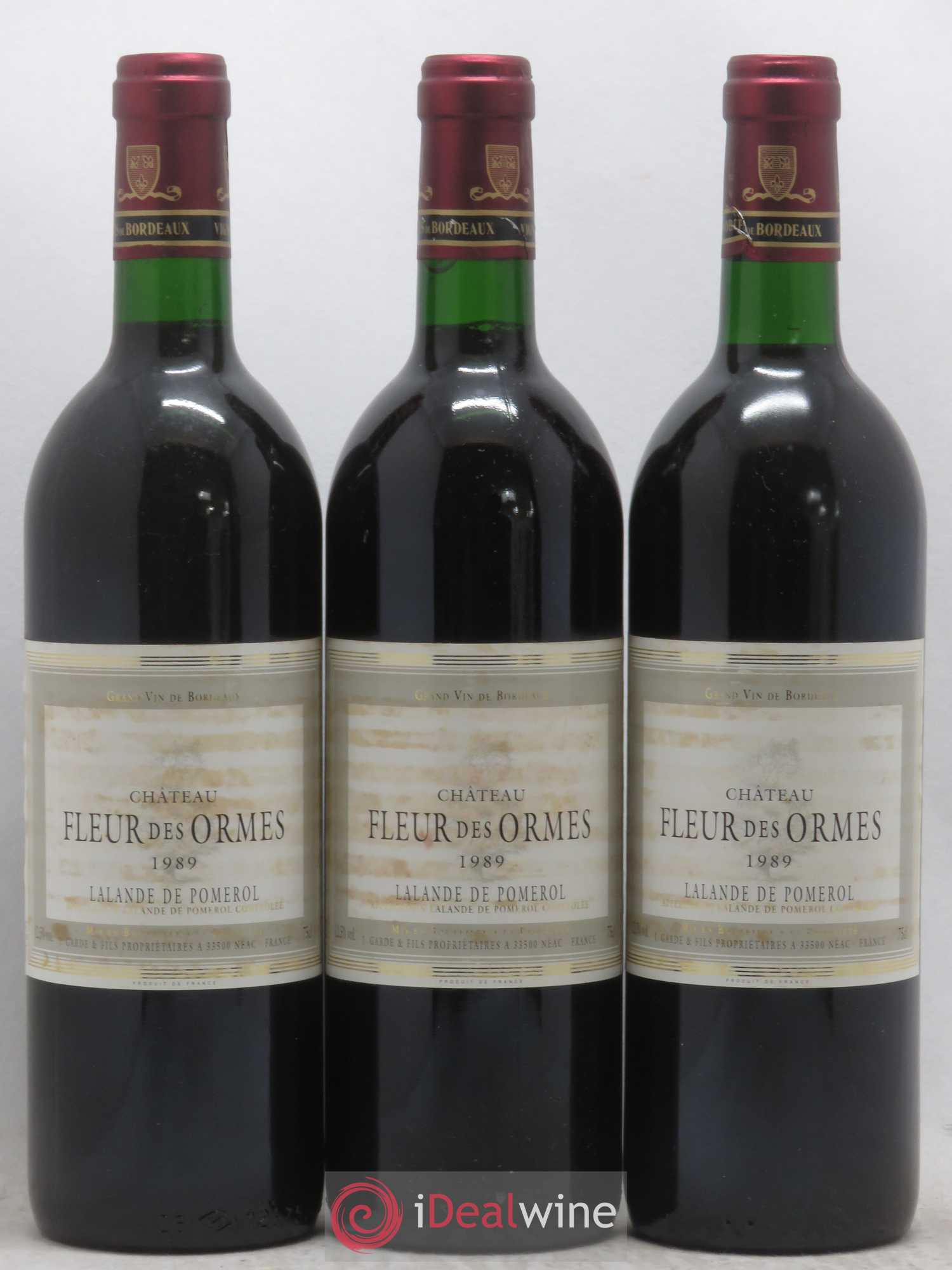 Lalande-de-Pomerol Château Fleur des Ormes 1989 - Posten von 3 Flaschen - 0