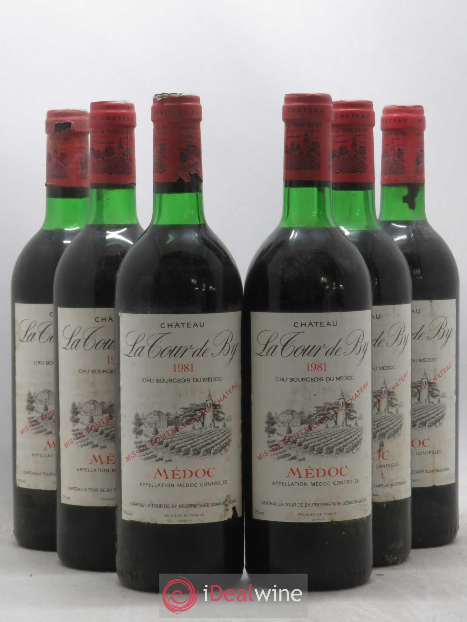 Château La Tour de By Cru Bourgeois 1981 - Lot de 6 bouteilles - 0