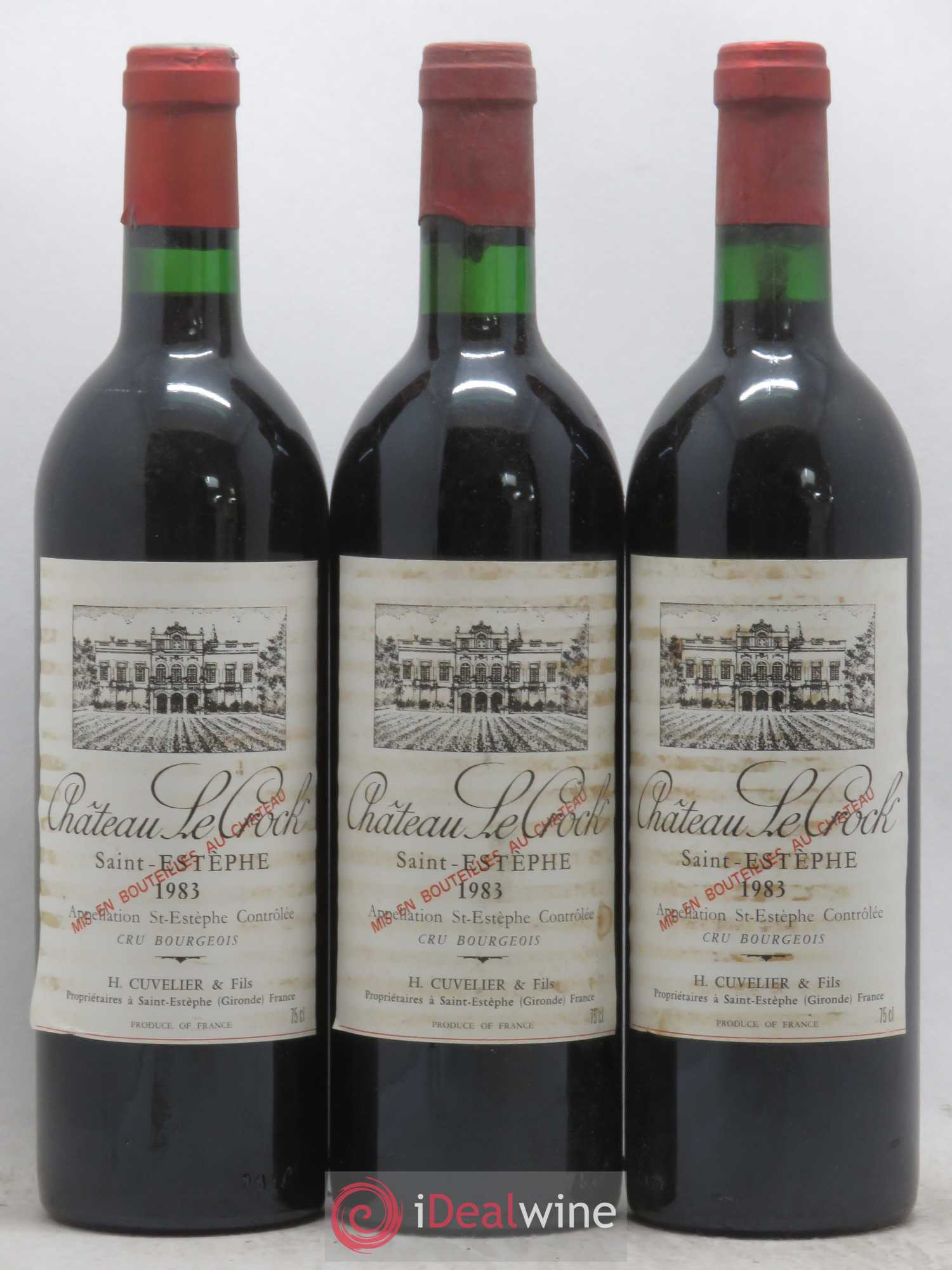 Château le Crock Cru Bourgeois 1983 - Lot de 3 bouteilles - 0