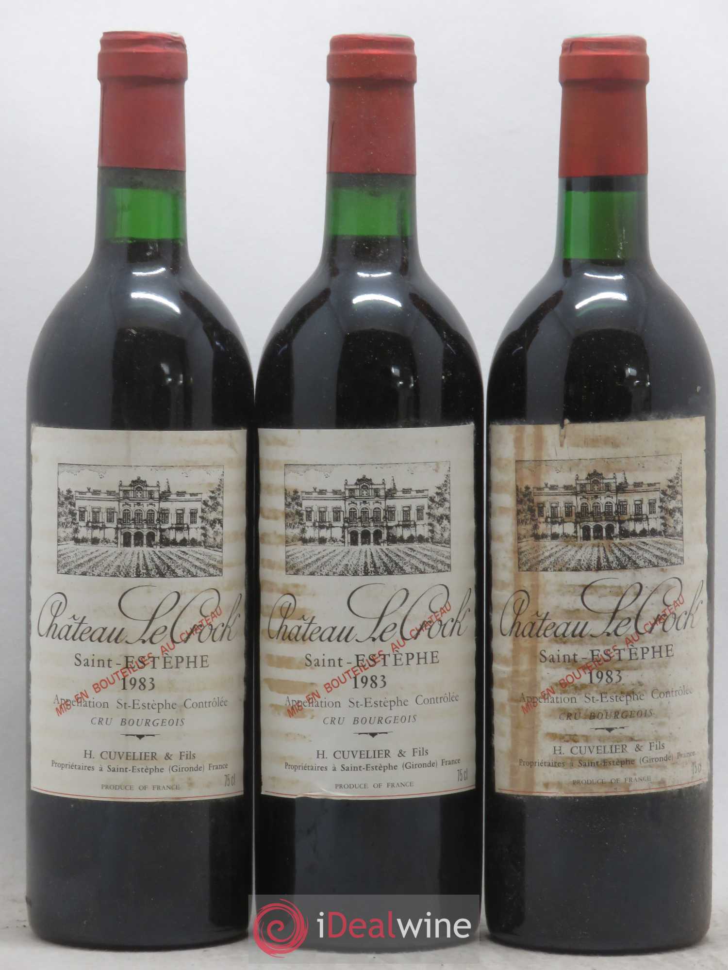 Château le Crock Cru Bourgeois 1983 - Lot de 3 bouteilles - 0