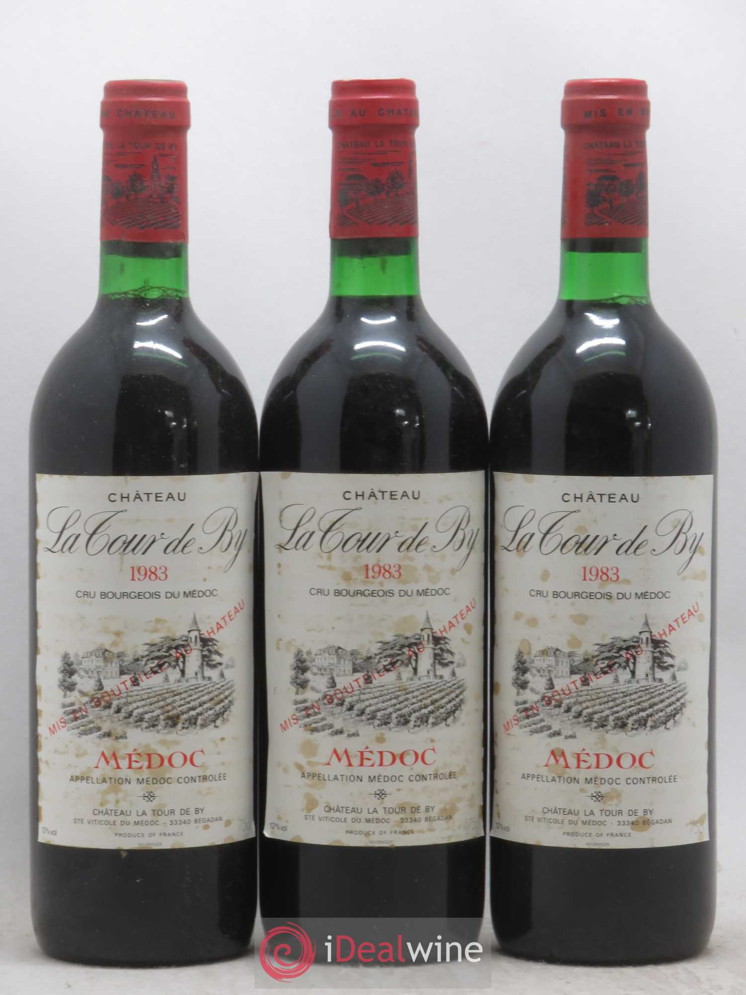 Château La Tour de By Cru Bourgeois 1983 - Lot de 3 bouteilles - 0