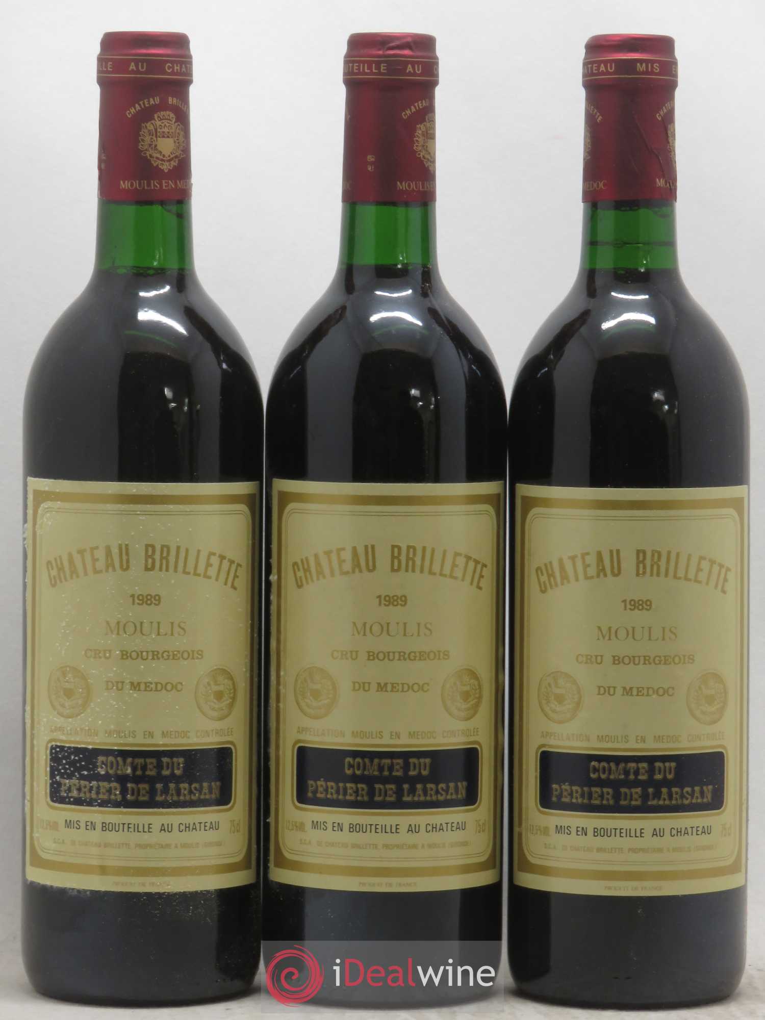Château Brillette Cru Bourgeois 1989 - Lot de 12 bouteilles - 2