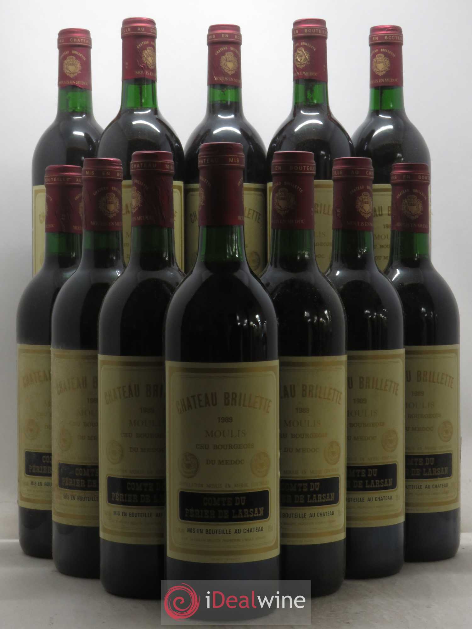 Château Brillette Cru Bourgeois 1989 - Lot de 12 bouteilles - 0
