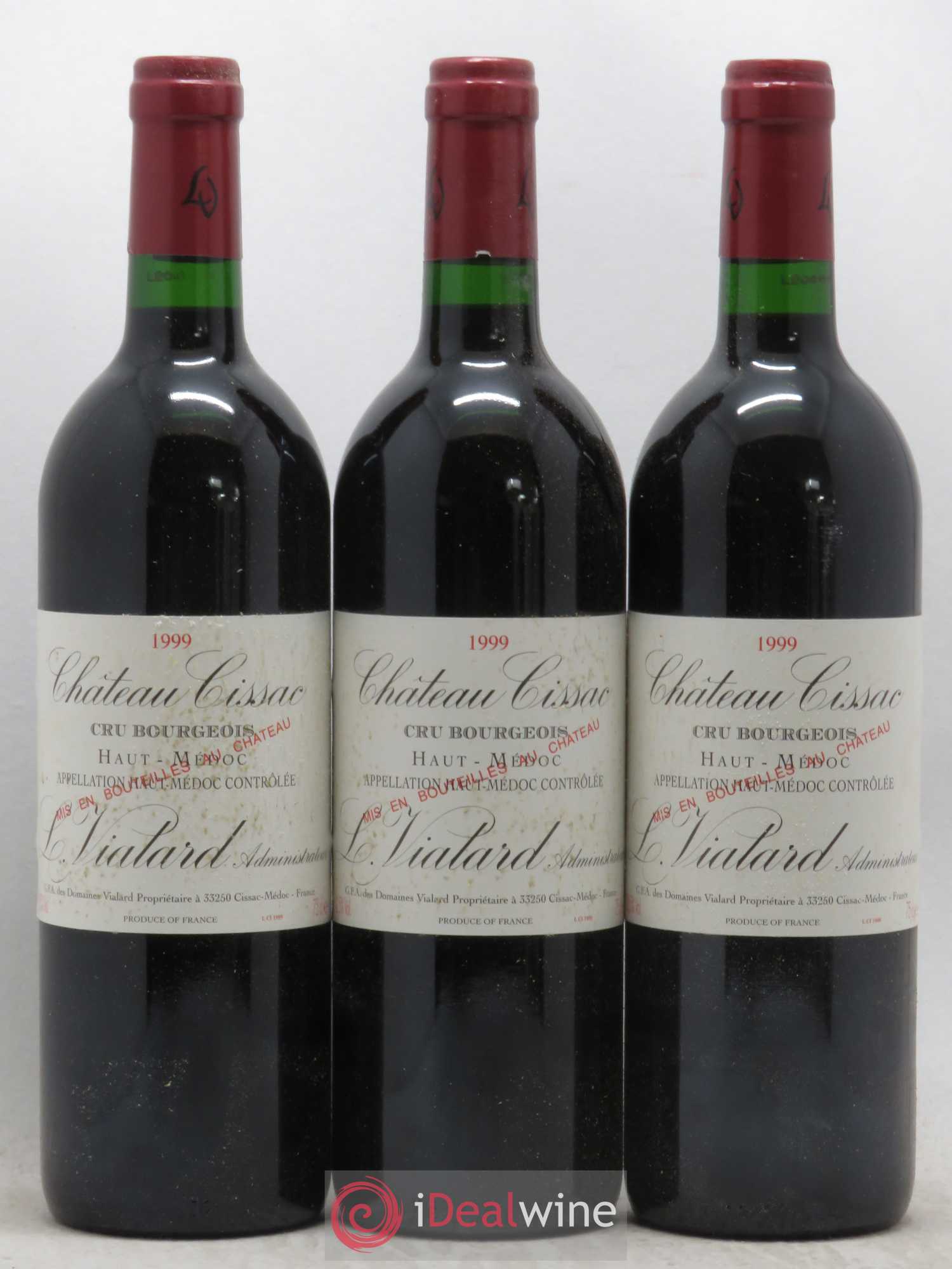 Château Cissac Cru Bourgeois 1999 - Lot de 12 bouteilles - 1