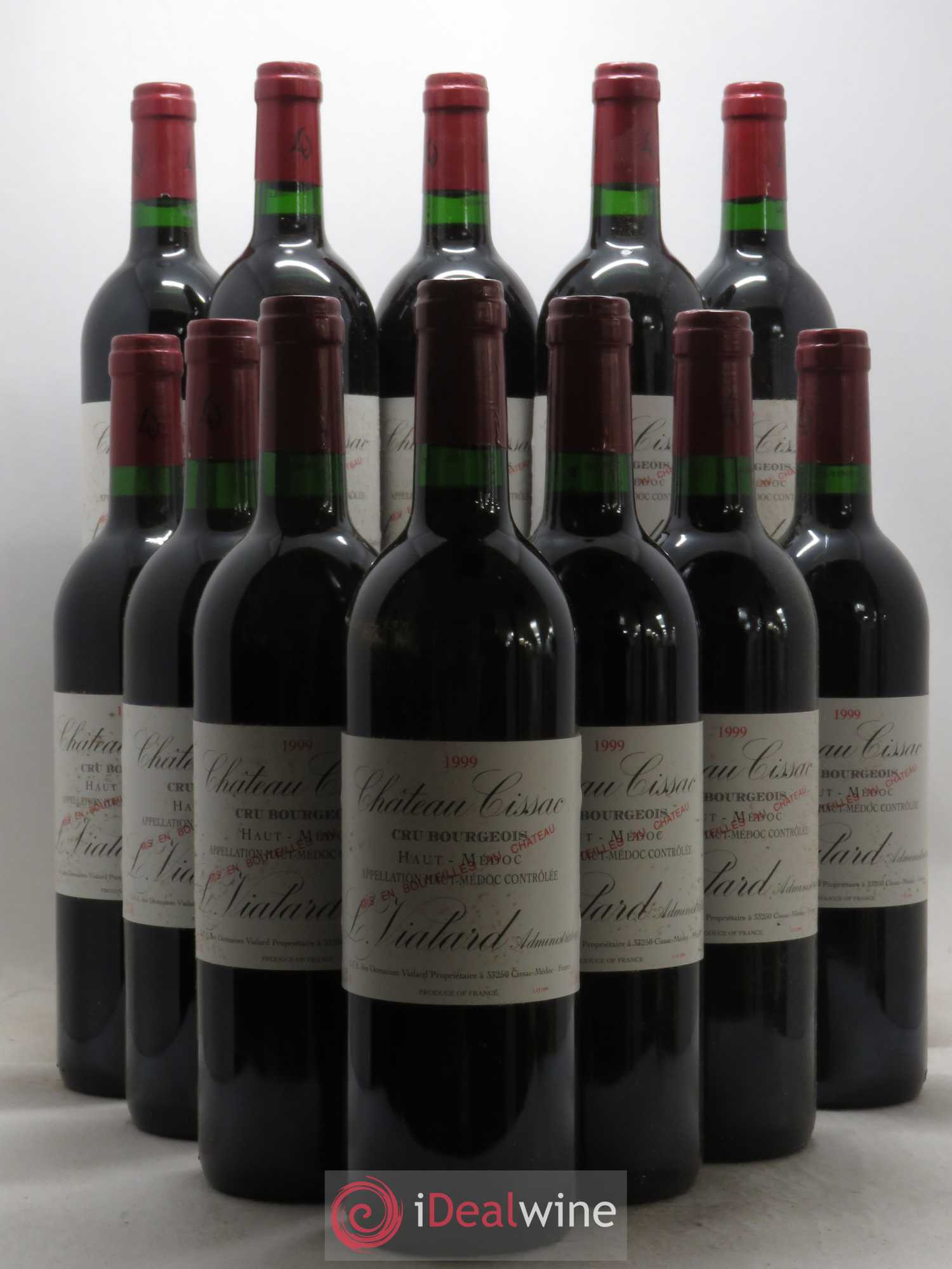 Château Cissac Cru Bourgeois 1999 - Lot de 12 bouteilles - 0