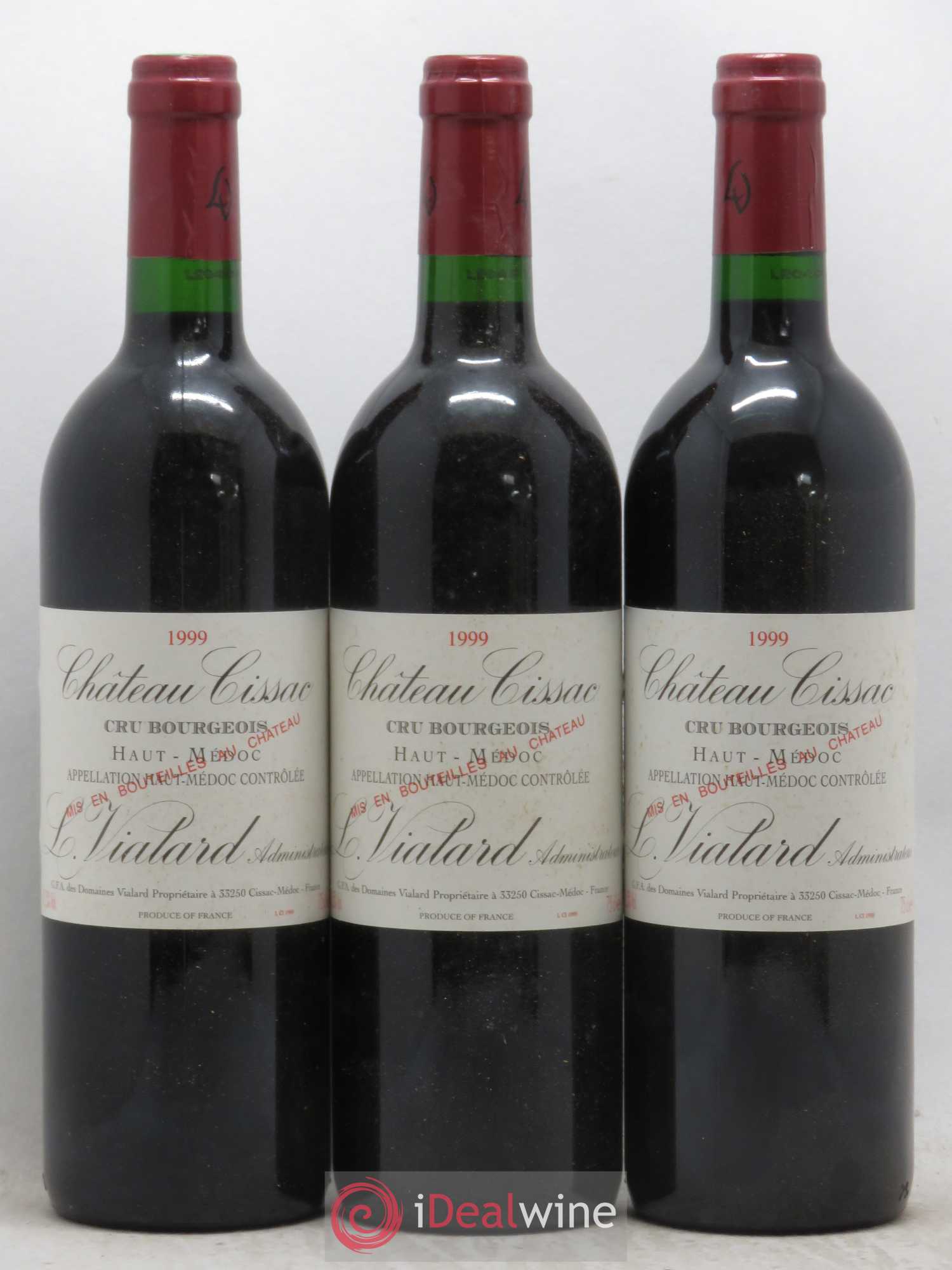 Château Cissac Cru Bourgeois 1999 - Lot de 12 bouteilles - 1