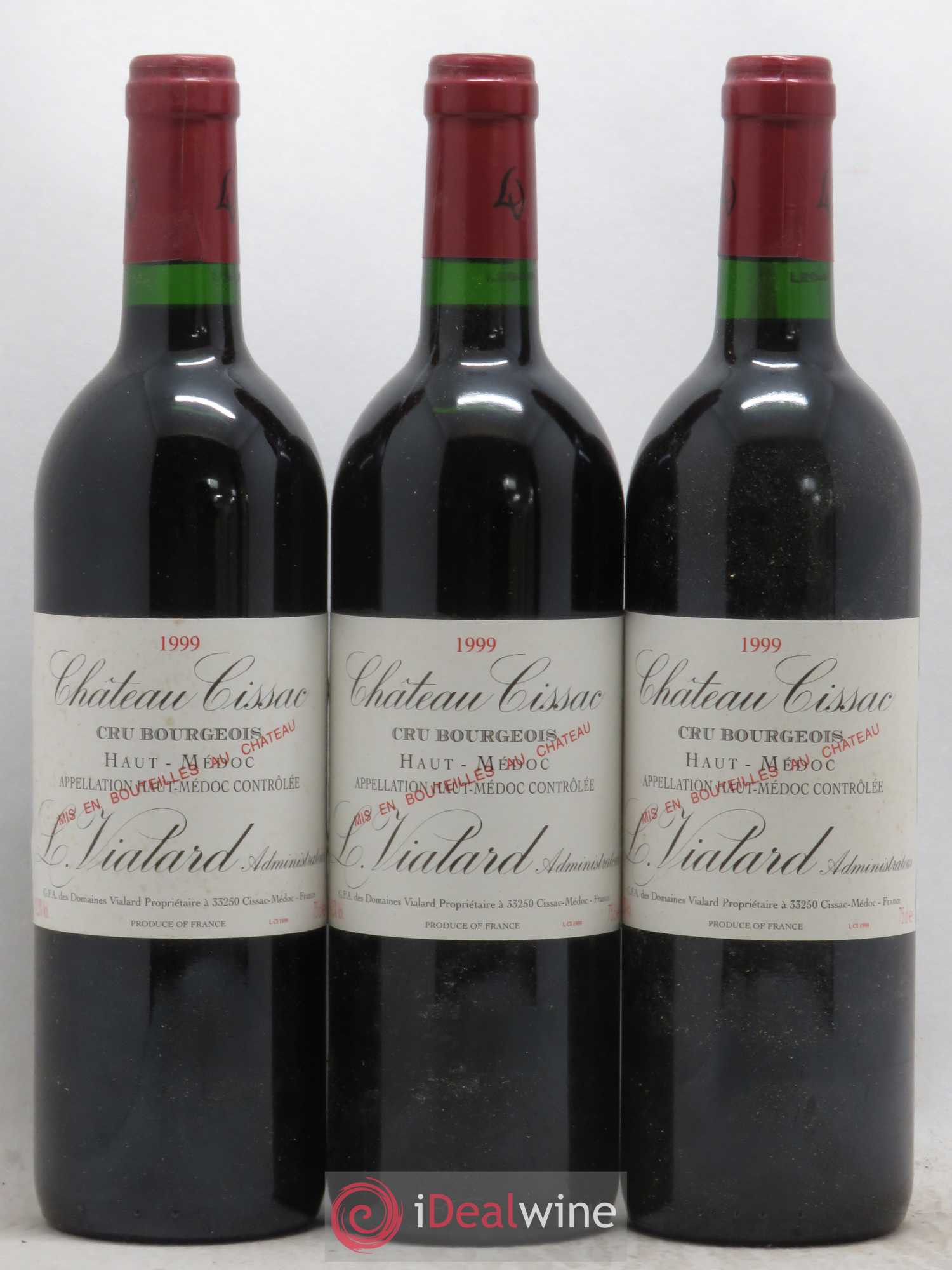 Château Cissac Cru Bourgeois 1999 - Lot de 12 bouteilles - 2