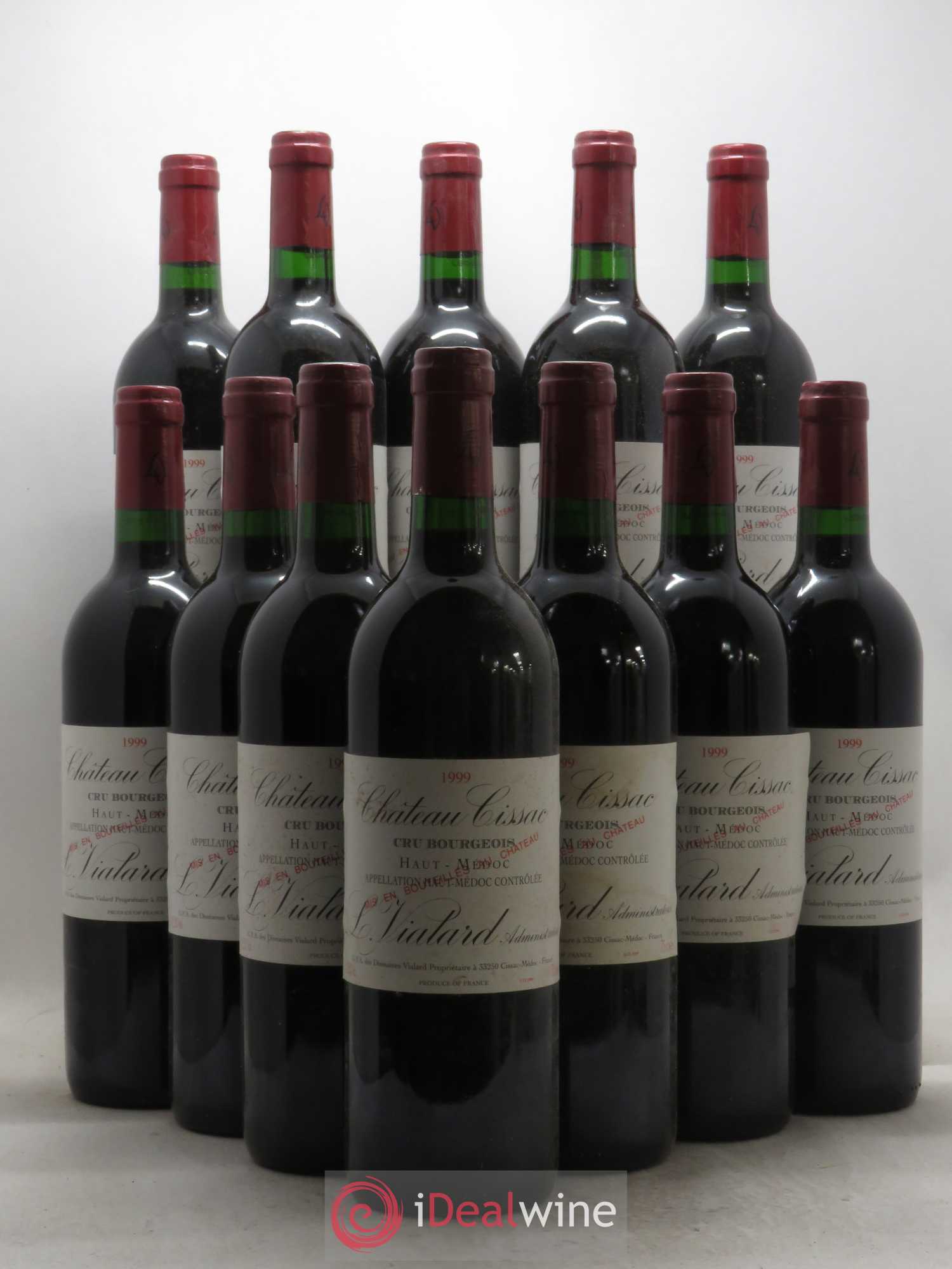 Château Cissac Cru Bourgeois 1999 - Lot de 12 bouteilles - 0