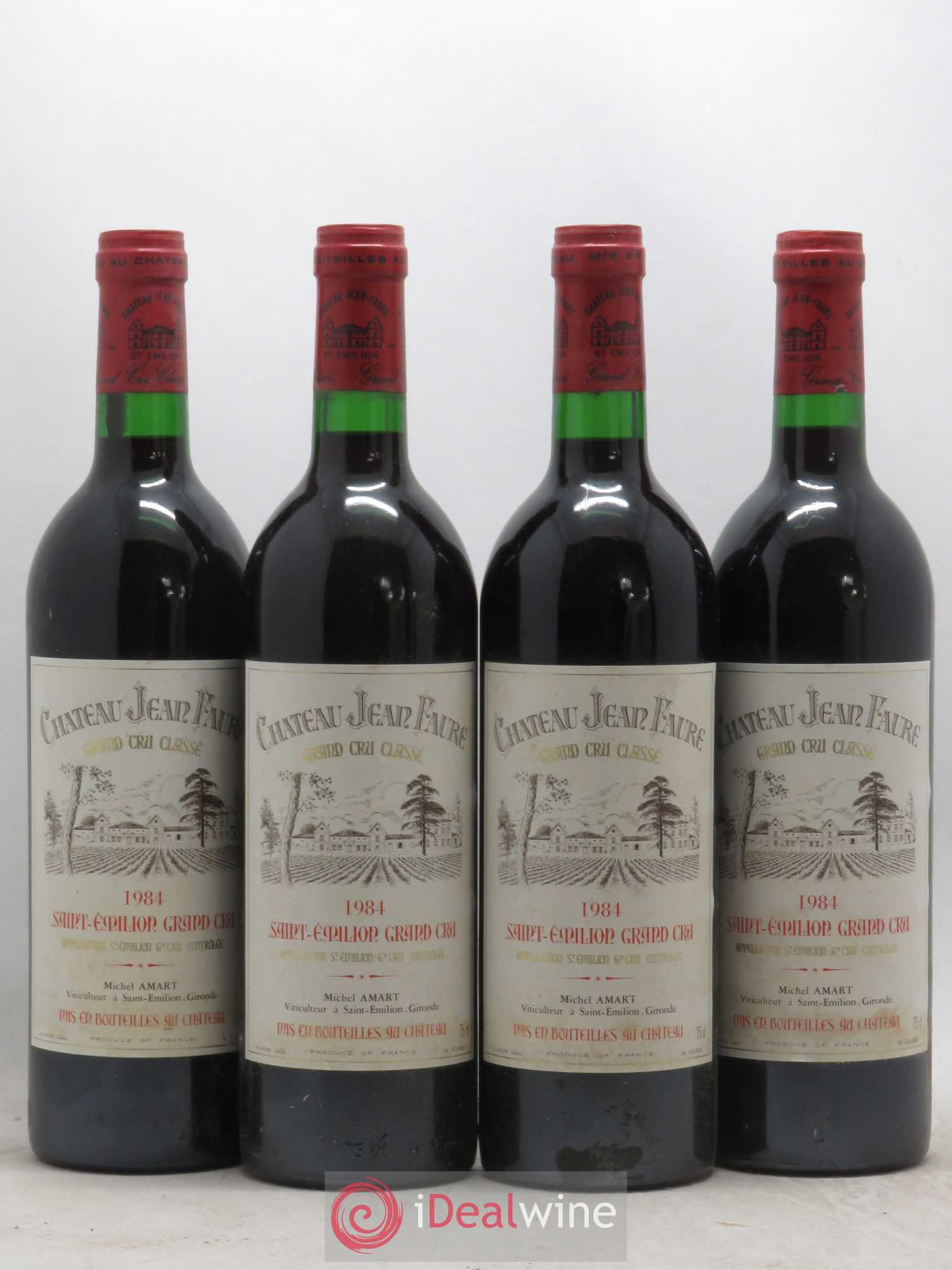 Château Jean Faure Grand Cru Classé 1984 - Lot de 4 bouteilles - 0