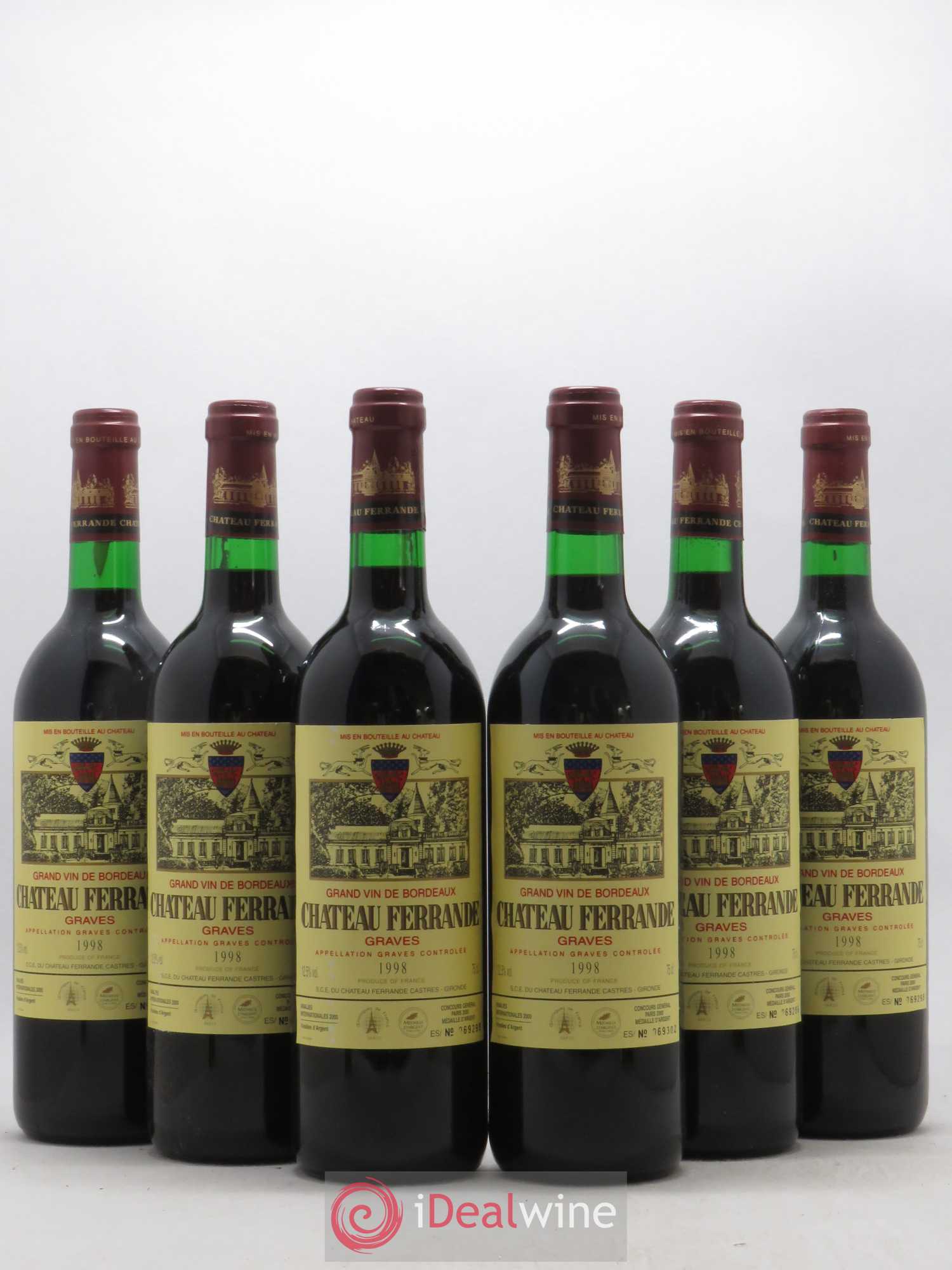 Château Ferrande 1998 - Lot de 6 bouteilles - 0