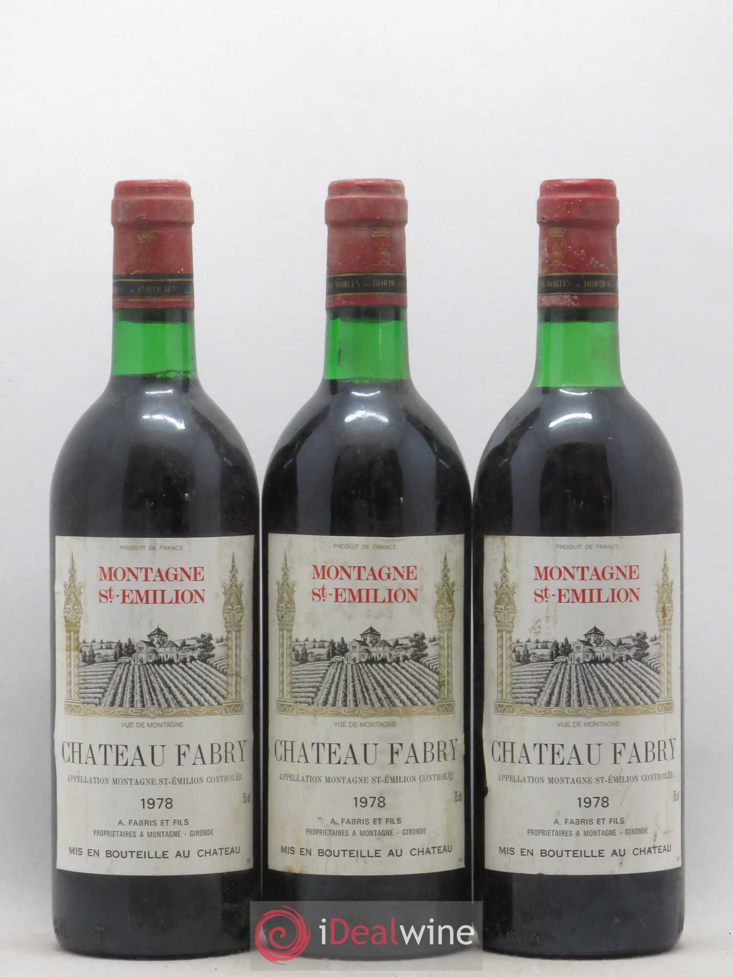 Montagne Saint-Émilion Château Fabry 1978 - Lot de 3 bouteilles - 0