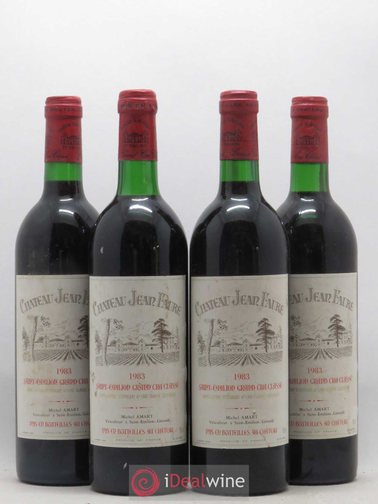 Château Jean Faure Grand Cru Classé 1983 - Lot de 4 bouteilles - 0