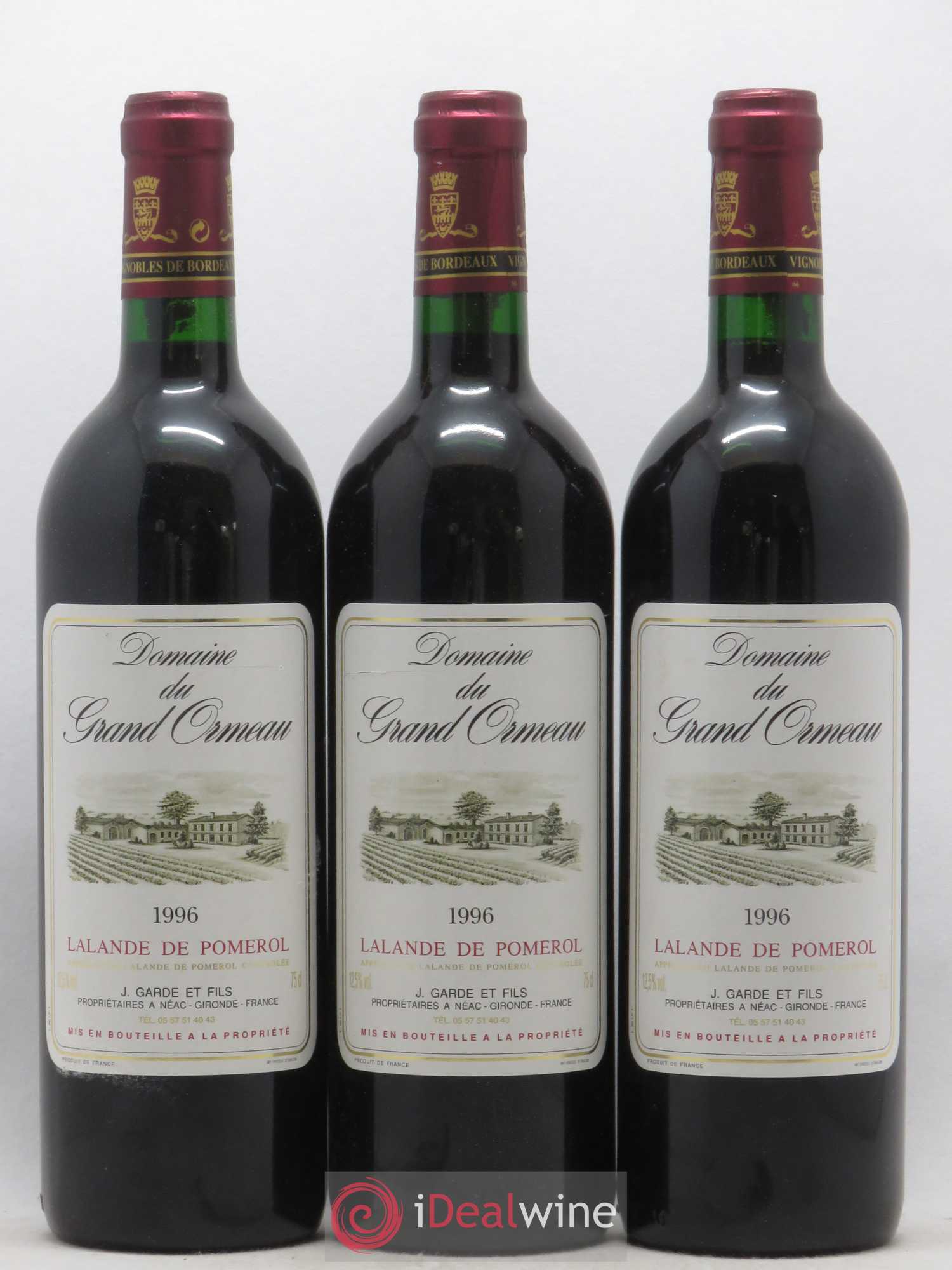 Lalande-de-Pomerol Domaine du Grand Ormeau 1996 - Posten von 6 Flaschen - 2