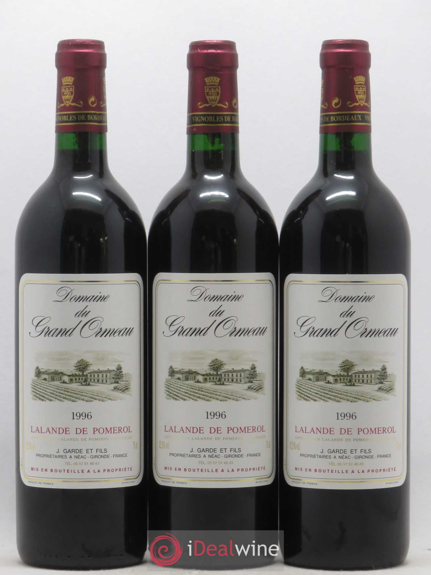 Lalande-de-Pomerol Domaine du Grand Ormeau 1996 - Posten von 3 Flaschen - 0