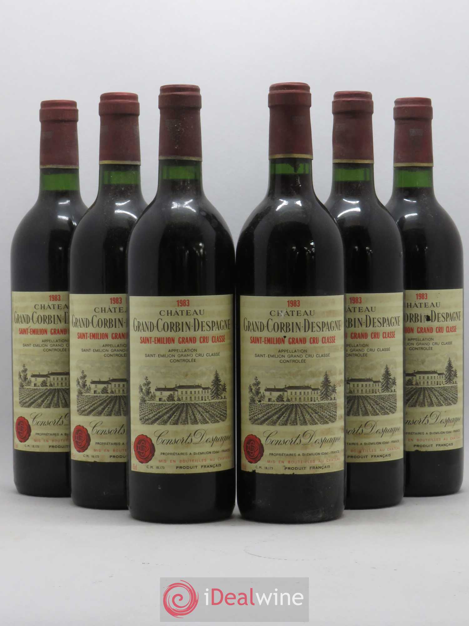 Château Grand Corbin Despagne Grand Cru Classé 1983 - Lot de 6 bouteilles - 0