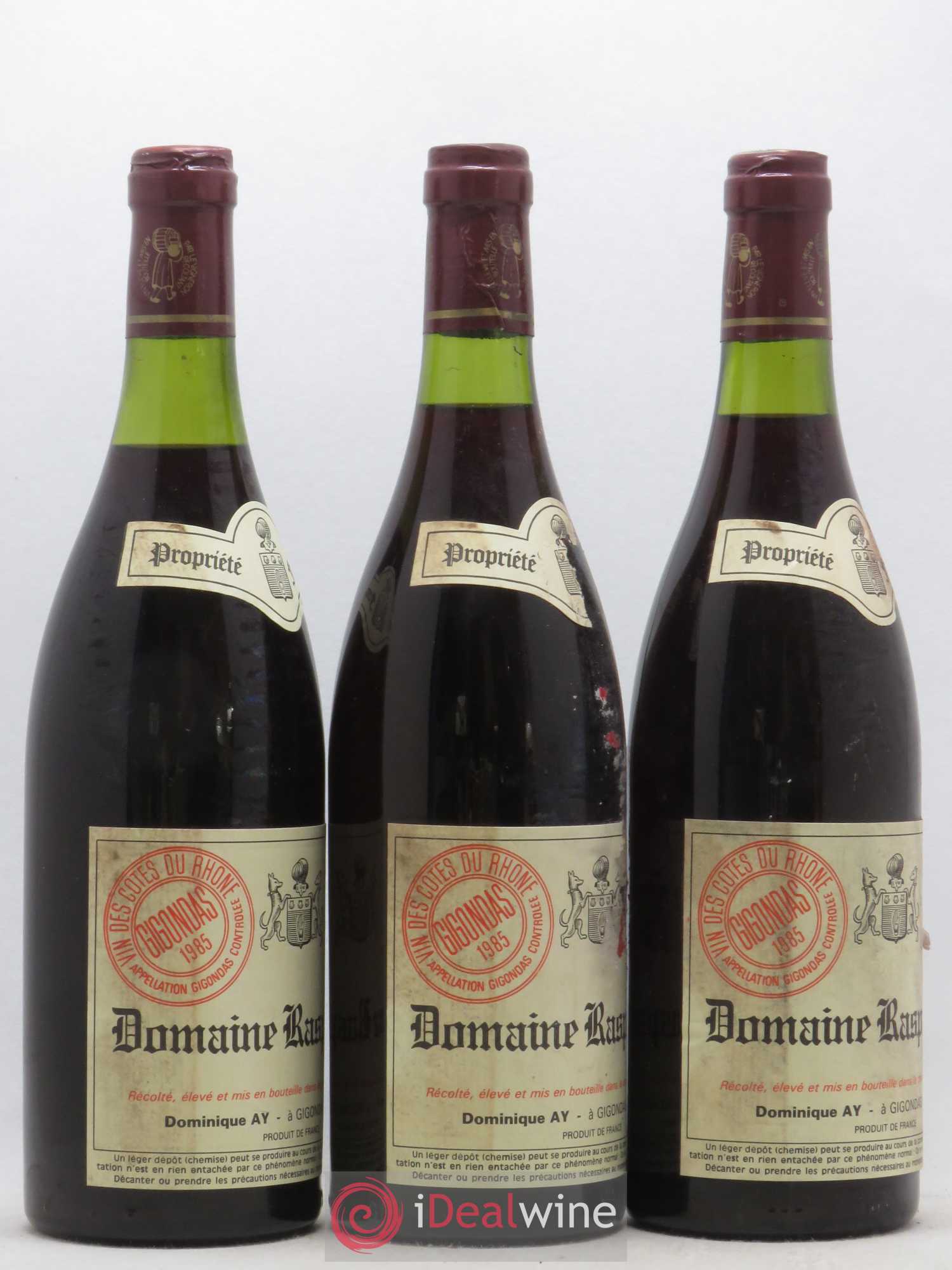 Gigondas Raspail-Ay 1985 - Posten von 3 Flaschen - 1