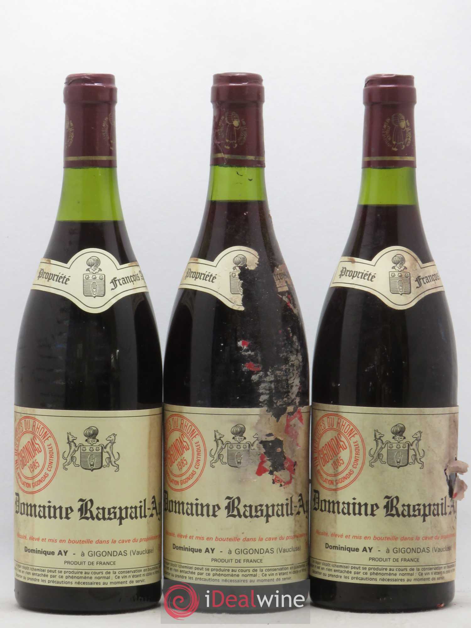 Gigondas Raspail-Ay 1985 - Posten von 3 Flaschen - 0