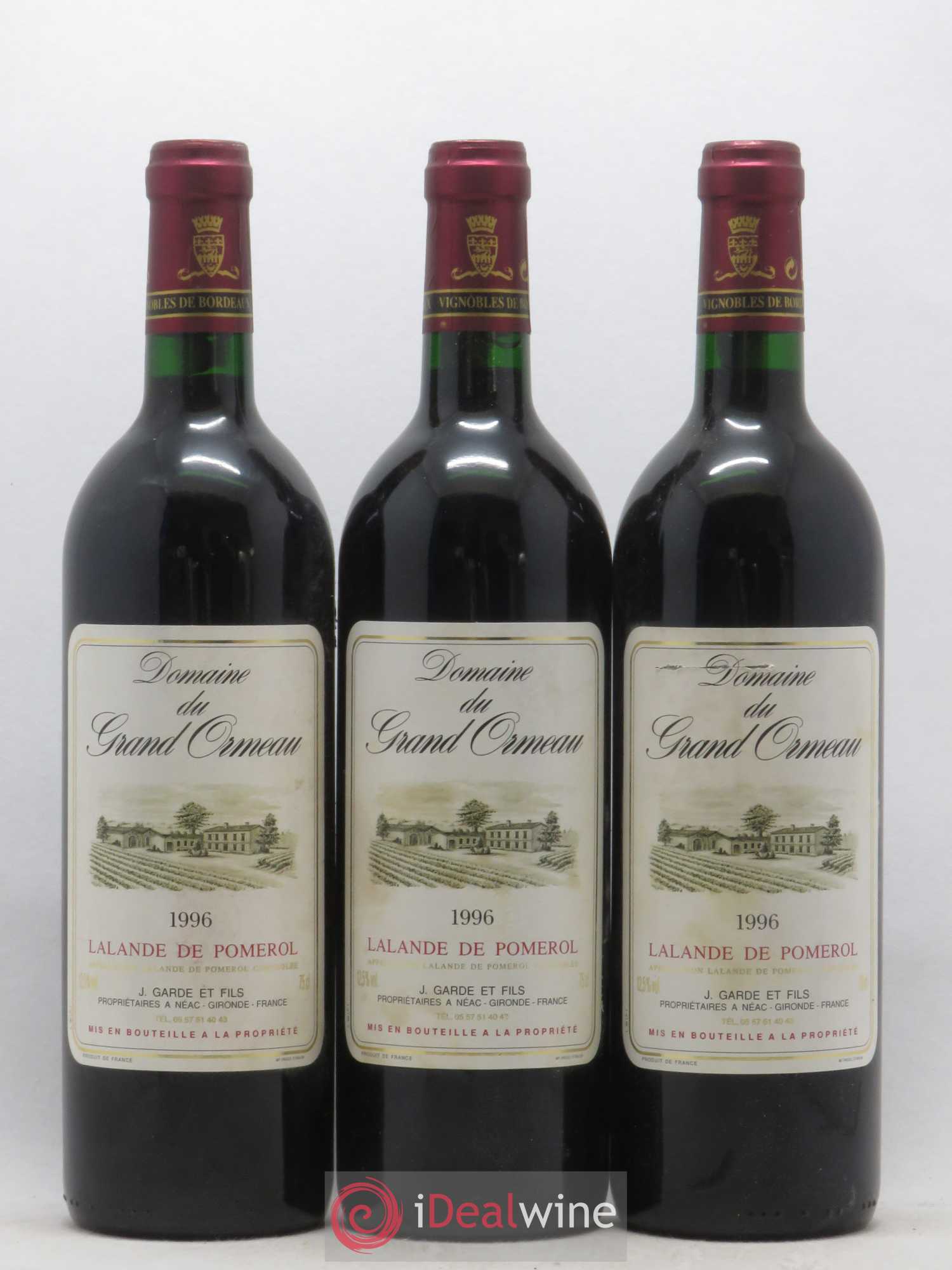 Lalande-de-Pomerol Domaine du Grand Ormeau 1996 - Posten von 3 Flaschen - 0