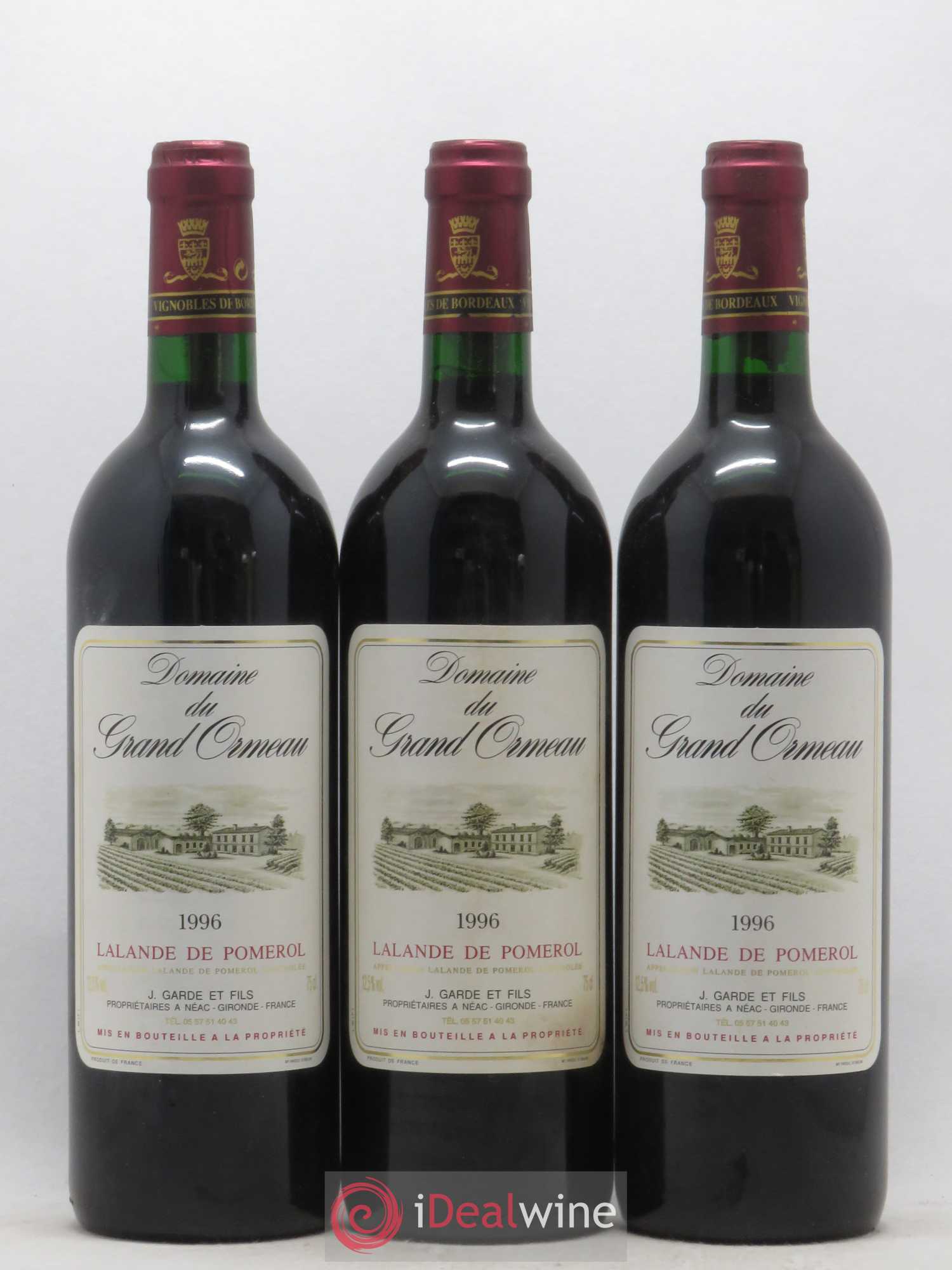 Lalande-de-Pomerol Domaine du Grand Ormeau 1996 - Posten von 3 Flaschen - 0