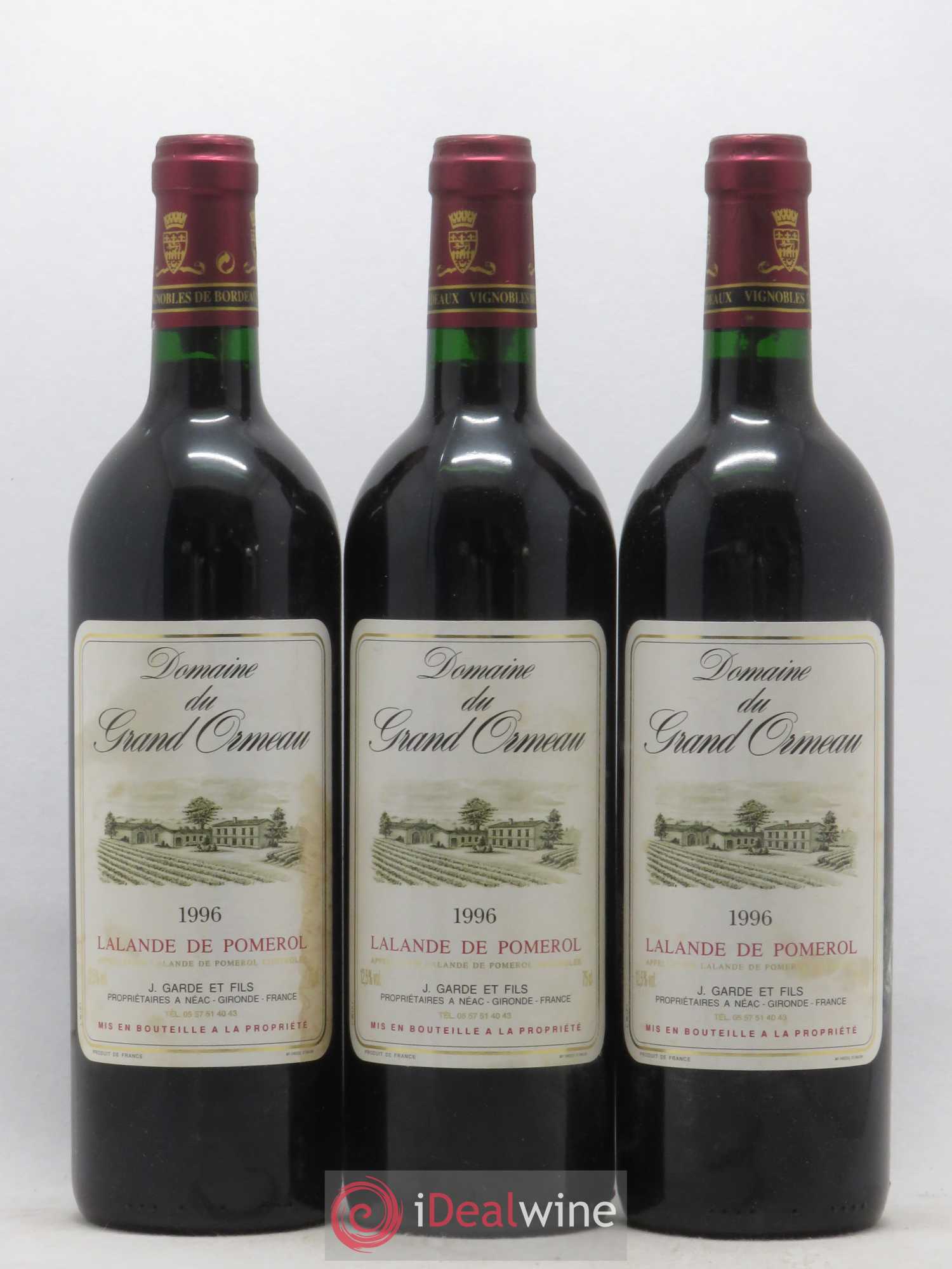 Lalande-de-Pomerol Domaine du Grand Ormeau 1996 - Posten von 3 Flaschen - 0