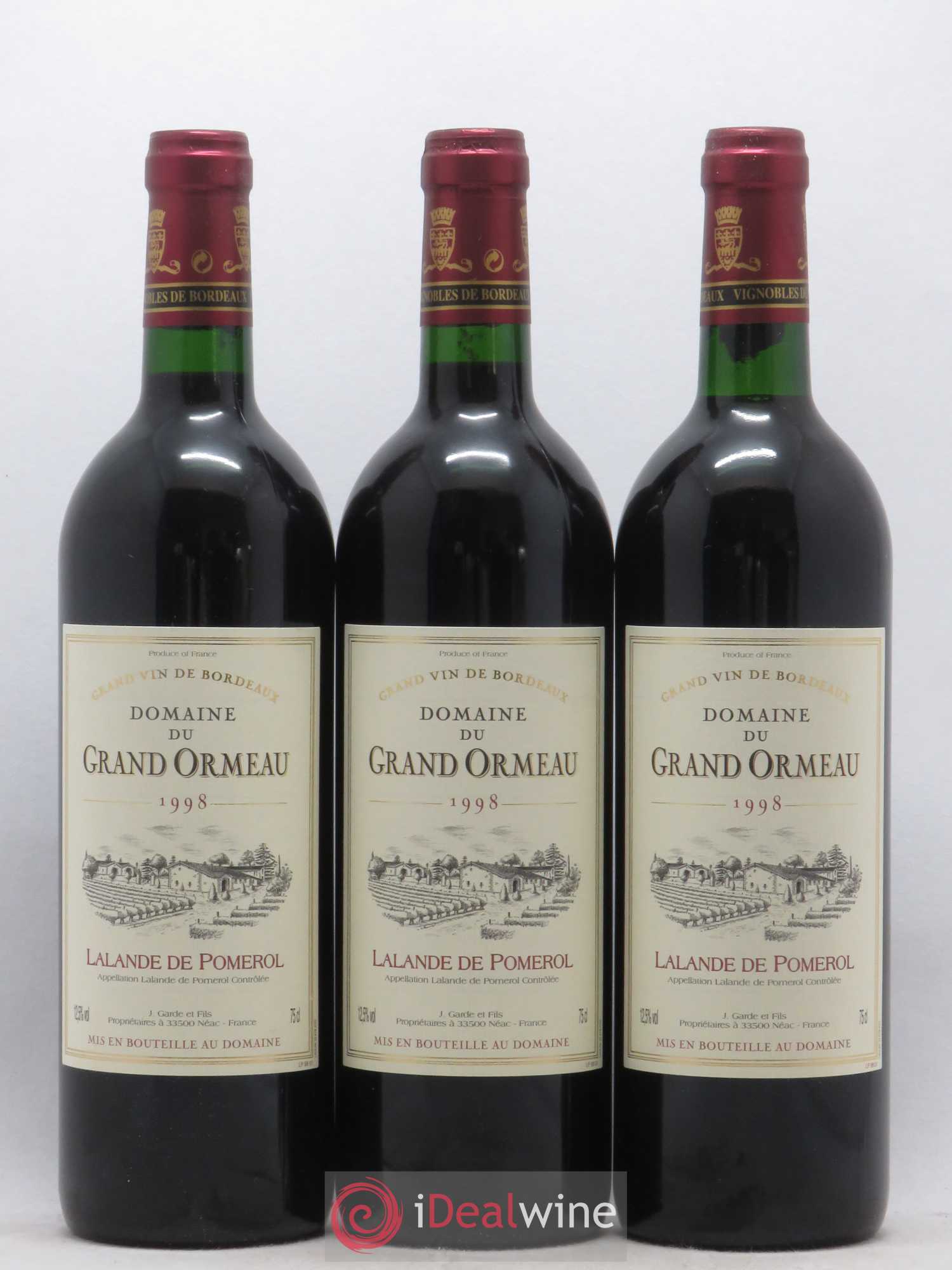 Lalande-de-Pomerol Domaine du Grand Ormeau 1998 - Posten von 6 Flaschen - 2