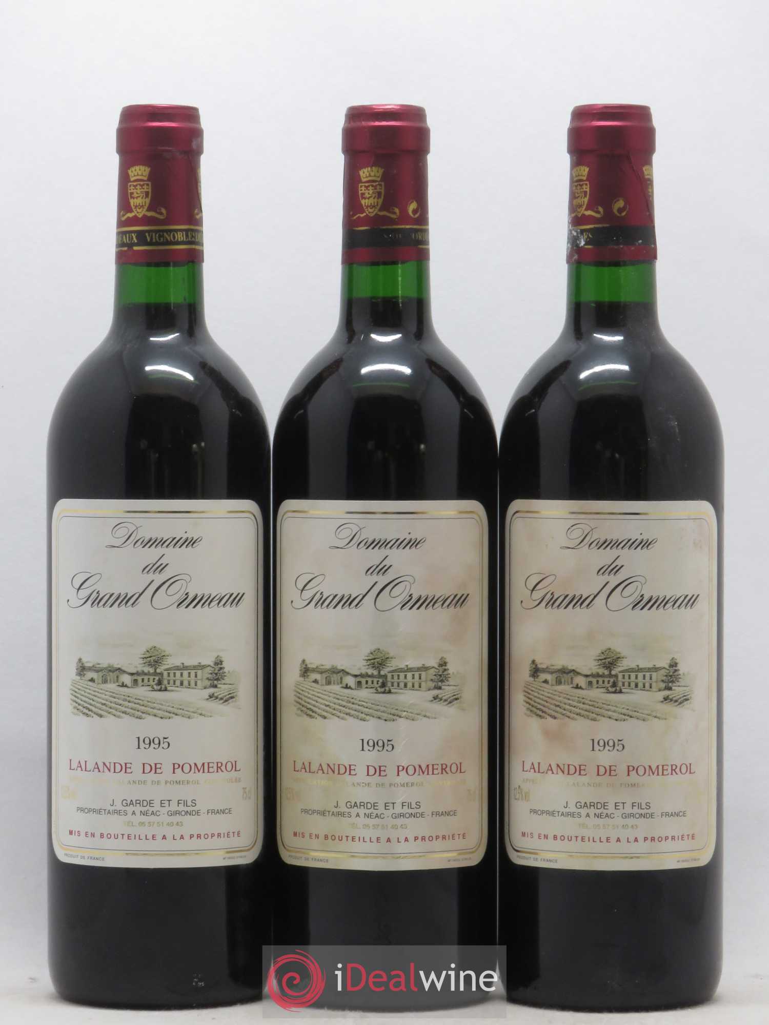 Lalande-de-Pomerol Domaine du Grand Ormeau 1995 - Posten von 3 Flaschen - 0
