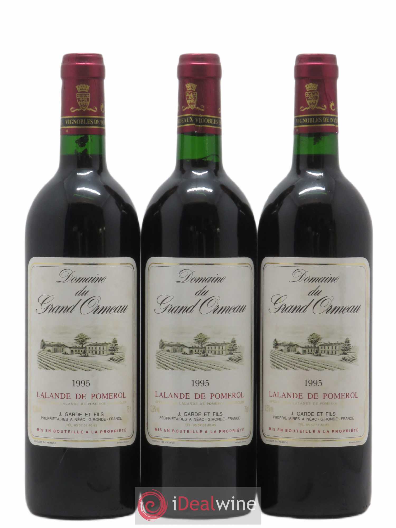 Lalande-de-Pomerol Domaine du Grand Ormeau (sans prix de réserve) 1995 - Posten von 3 Flaschen - 0